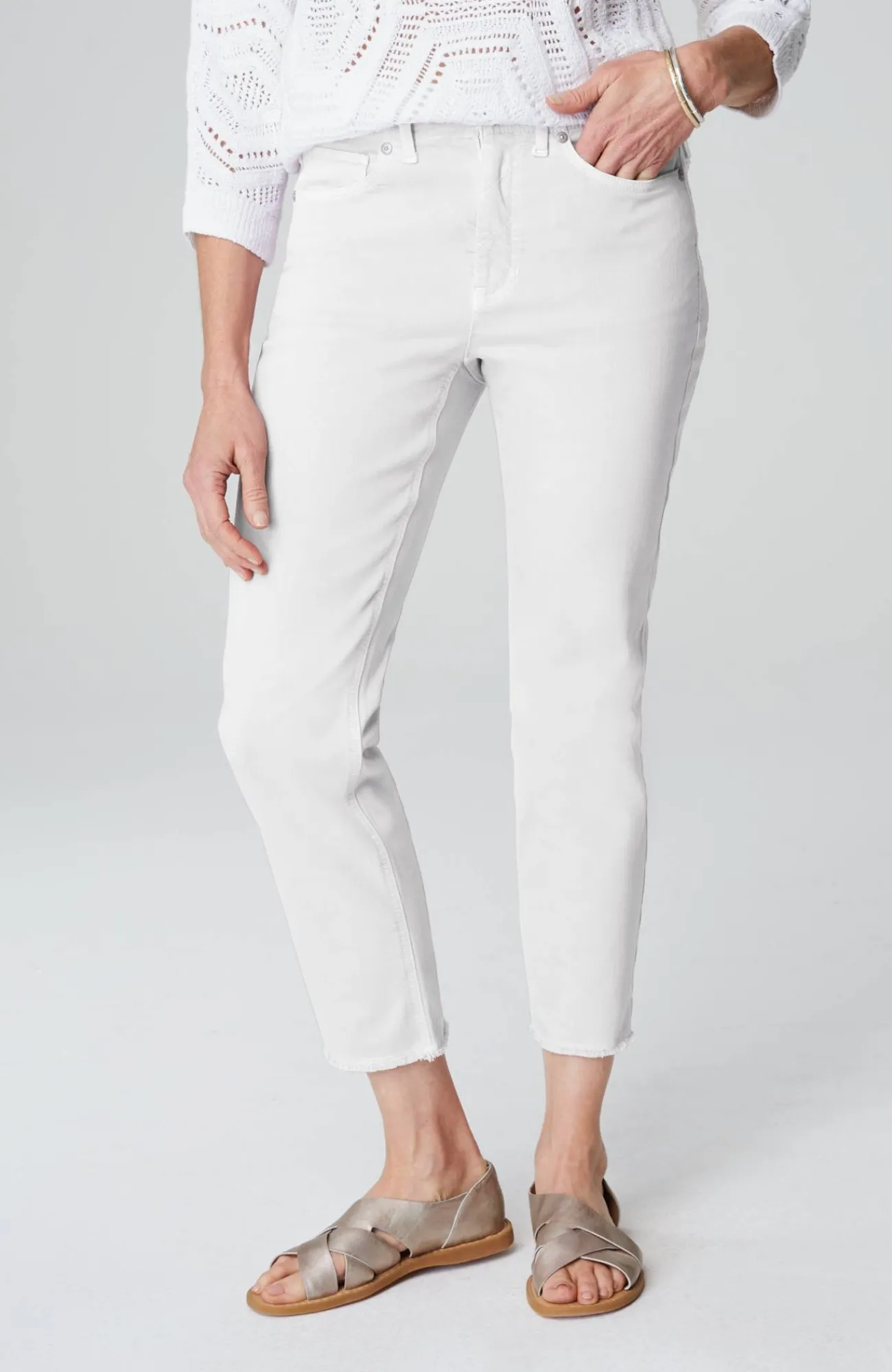 J.Jill High-Rise Fringe-Hem Crops Shop