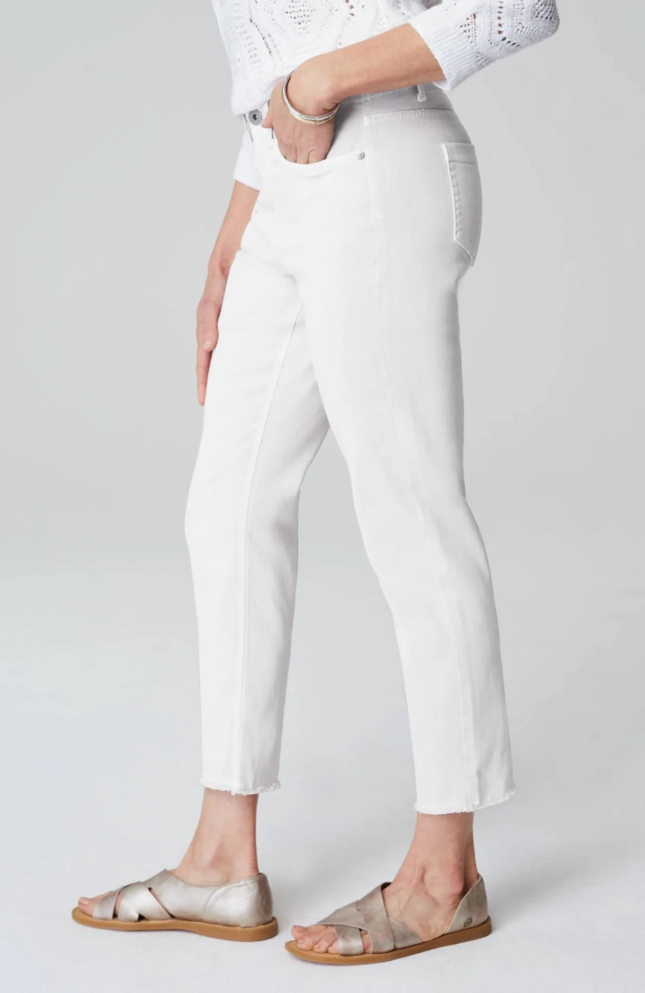 J.Jill High-Rise Fringe-Hem Crops Shop