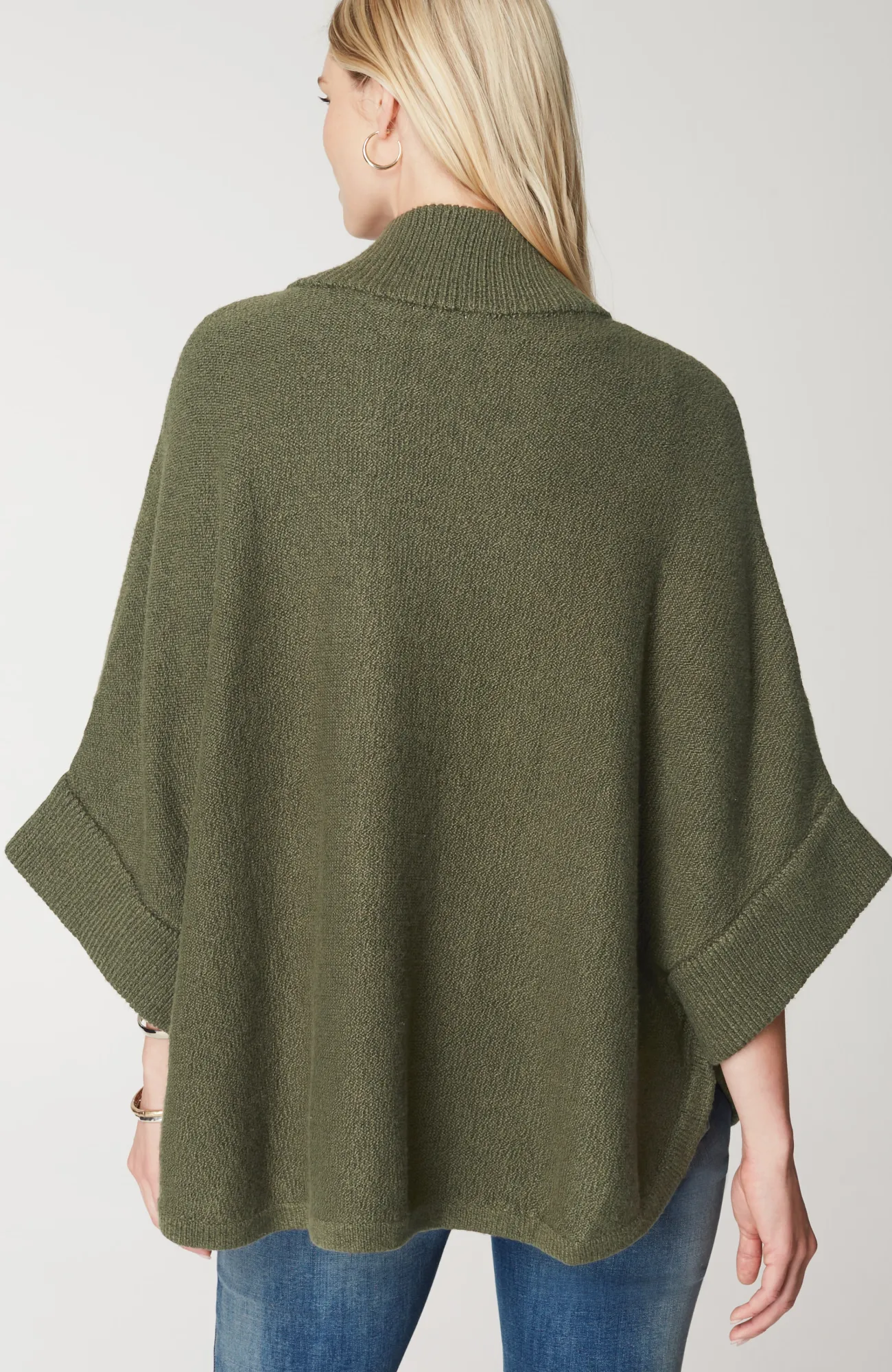 J.Jill Jacquard-Knit Zip-Up Poncho Fashion