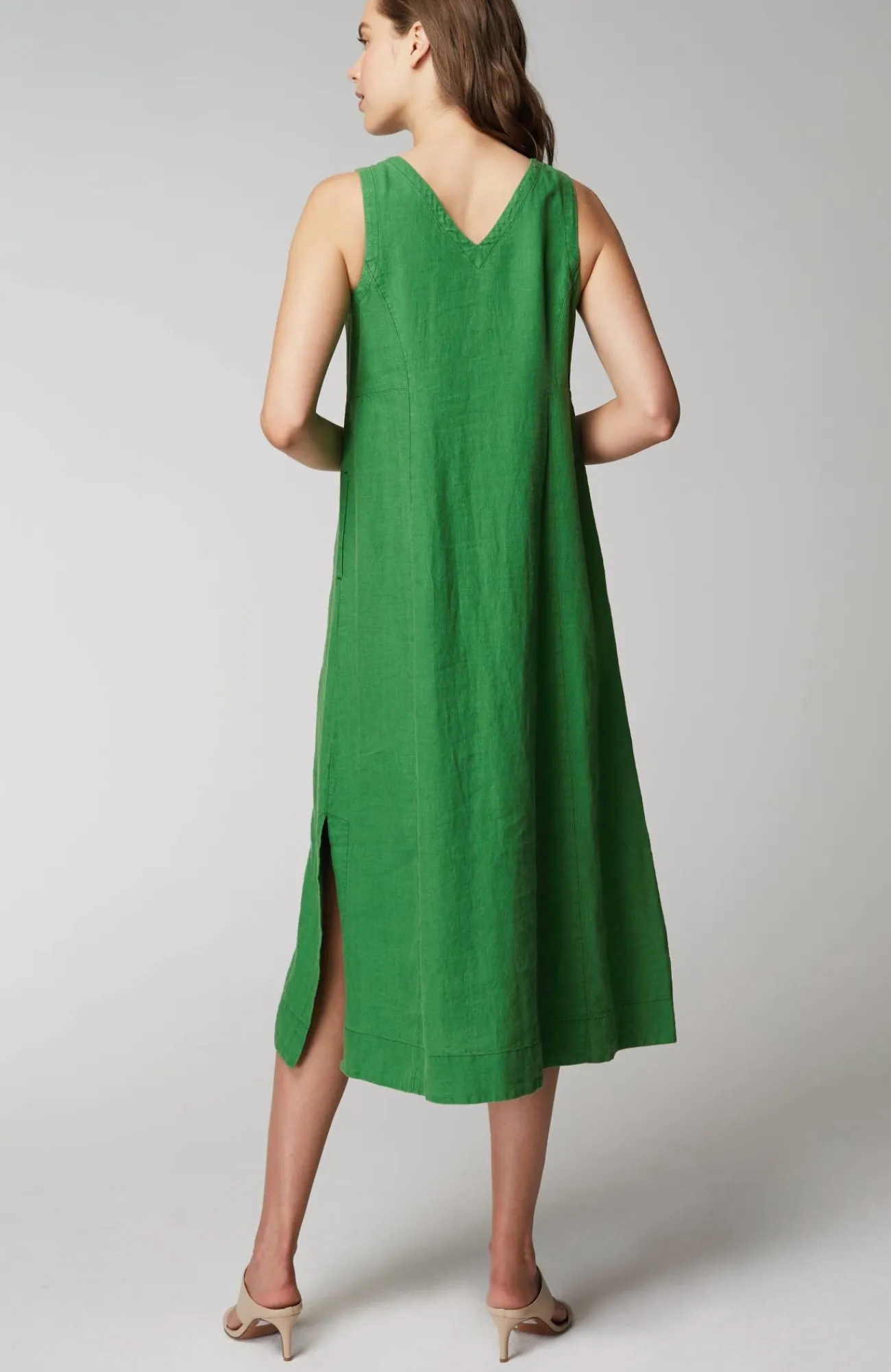 J.Jill Linen Seamed V-Neck Midi Dress Cheap