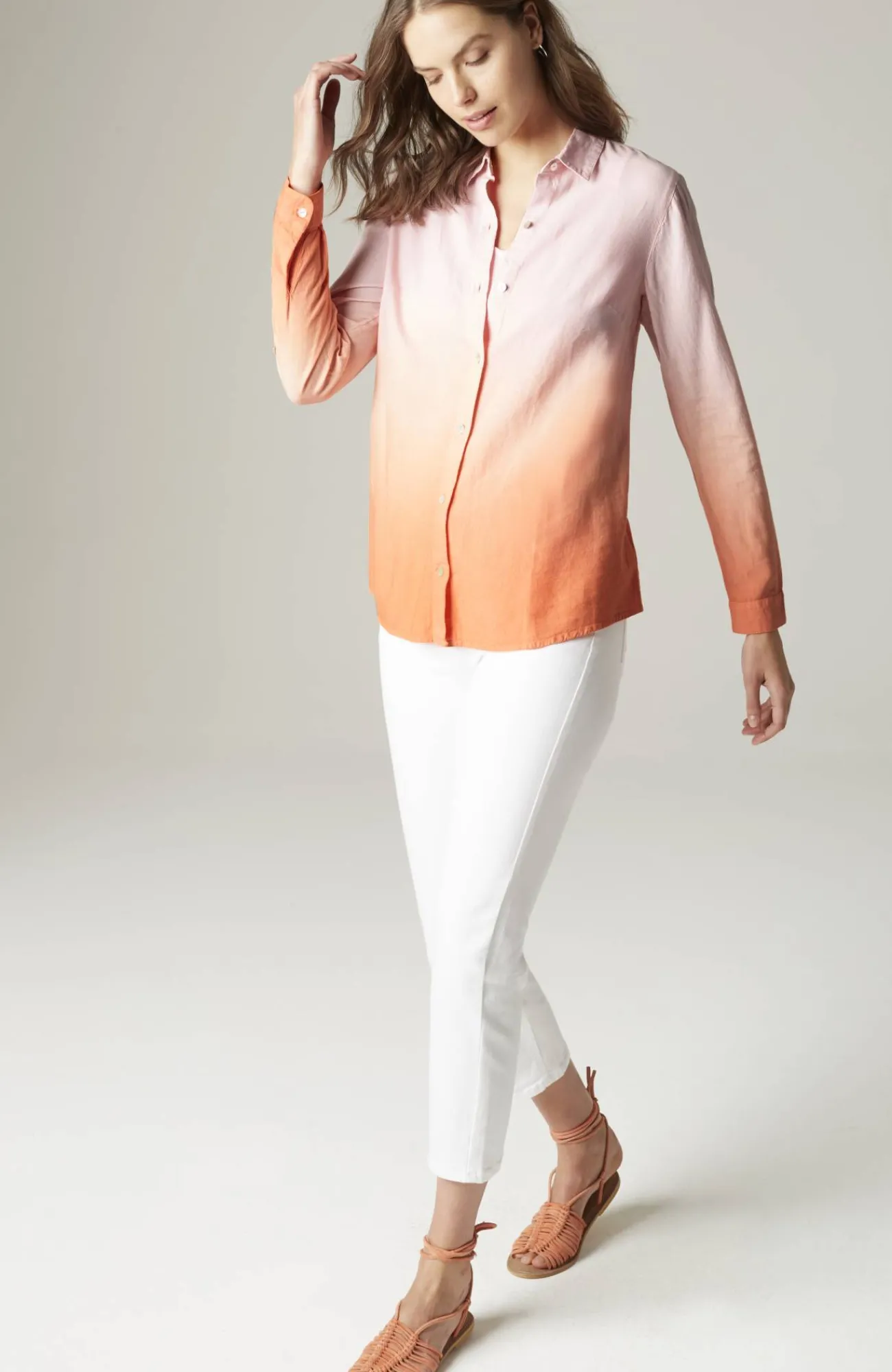 J.Jill Linen Tab-Sleeve A-Line Shirt Clearance
