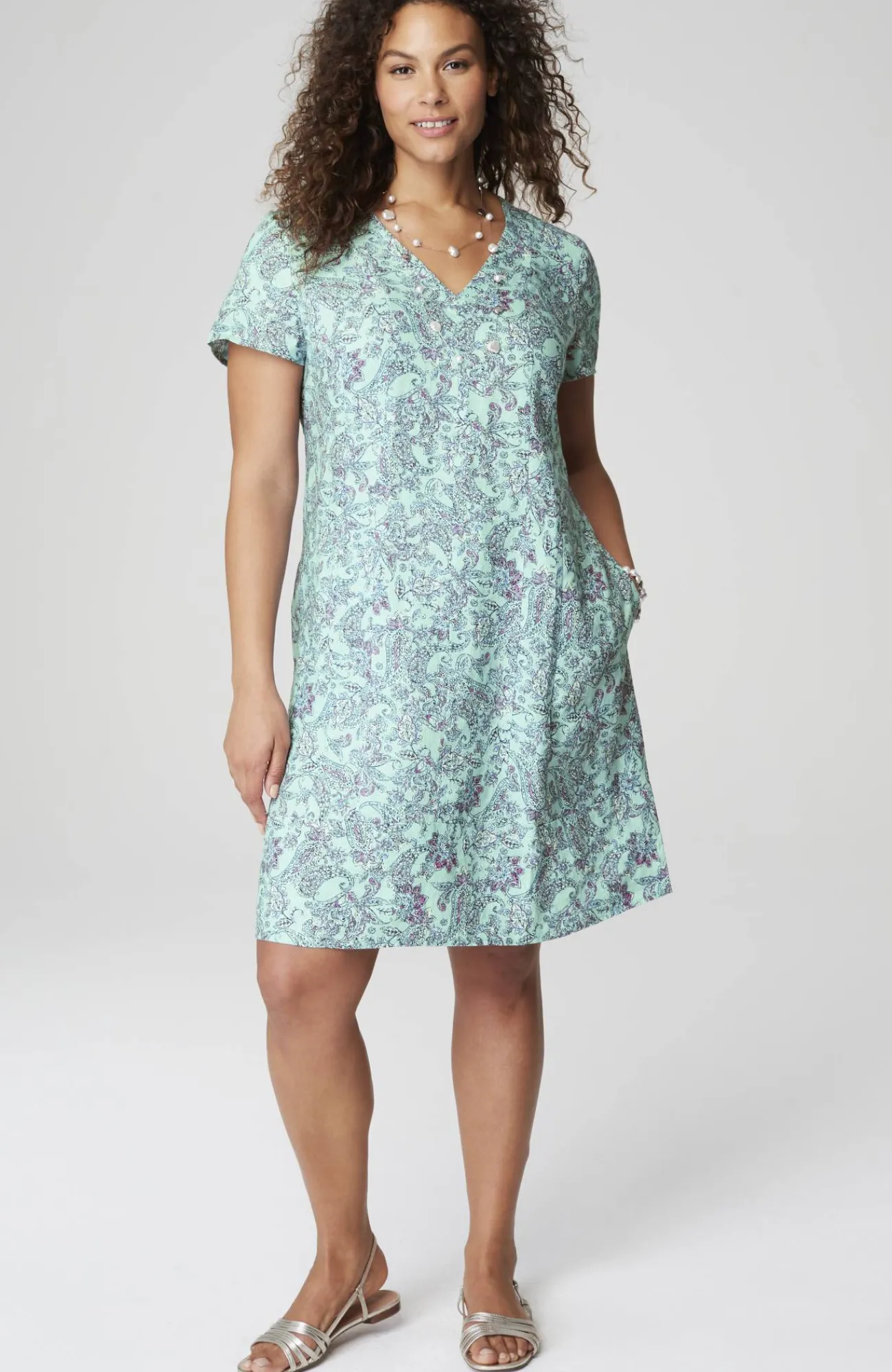 J.Jill Linen V-Neck Dress Store