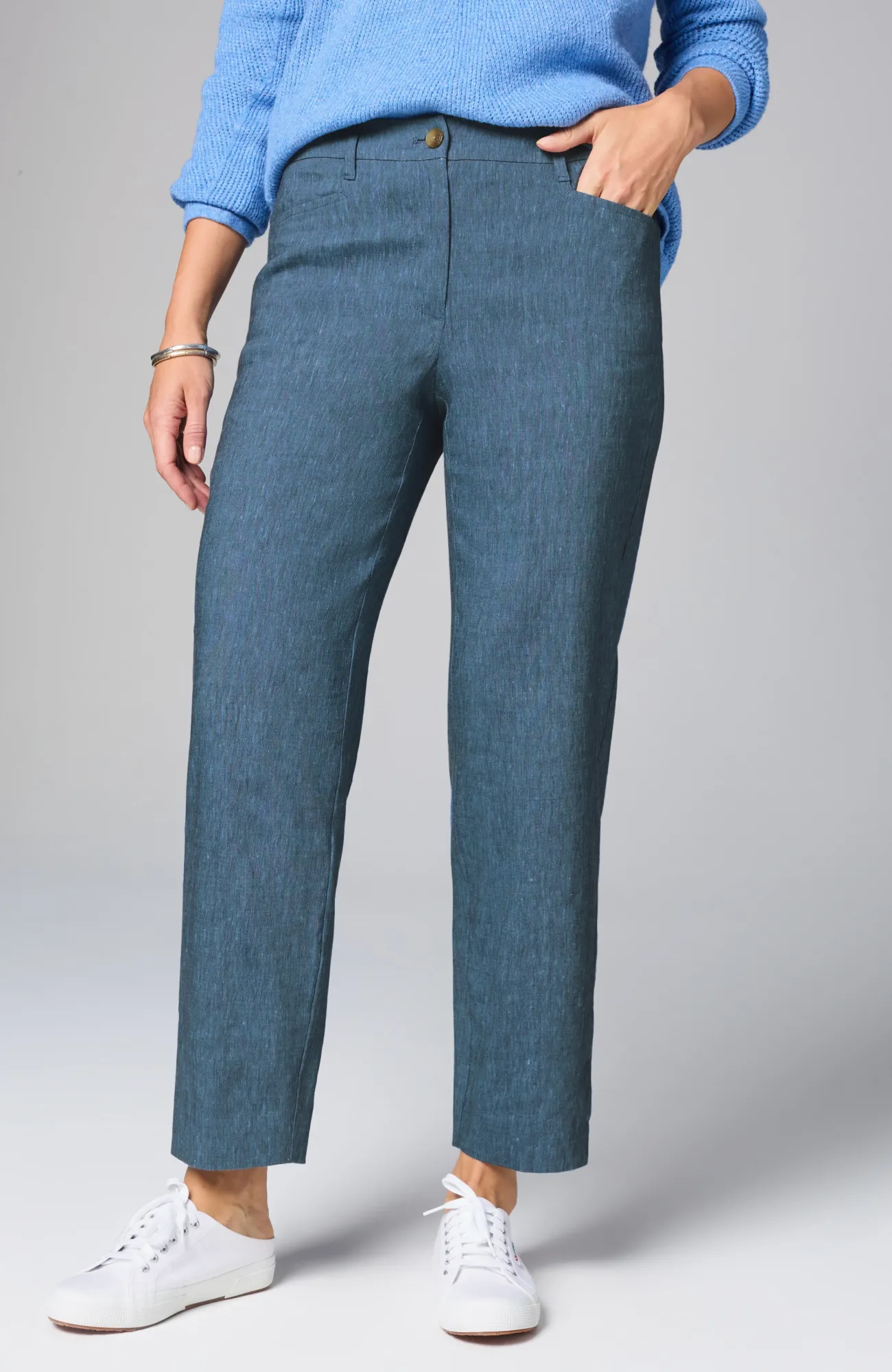 J.Jill Linen-Stretch Straight-Leg Crops Best