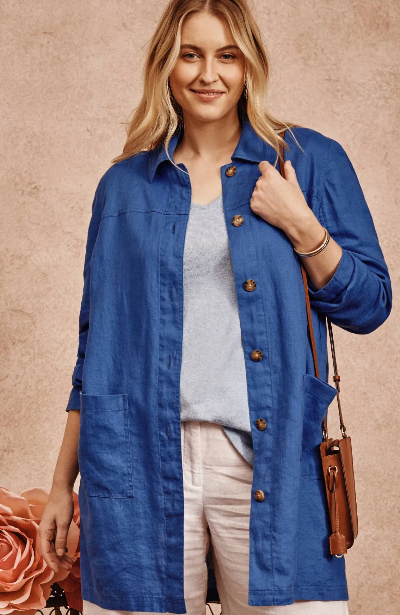 J.Jill Long Linen Duster Jacket New