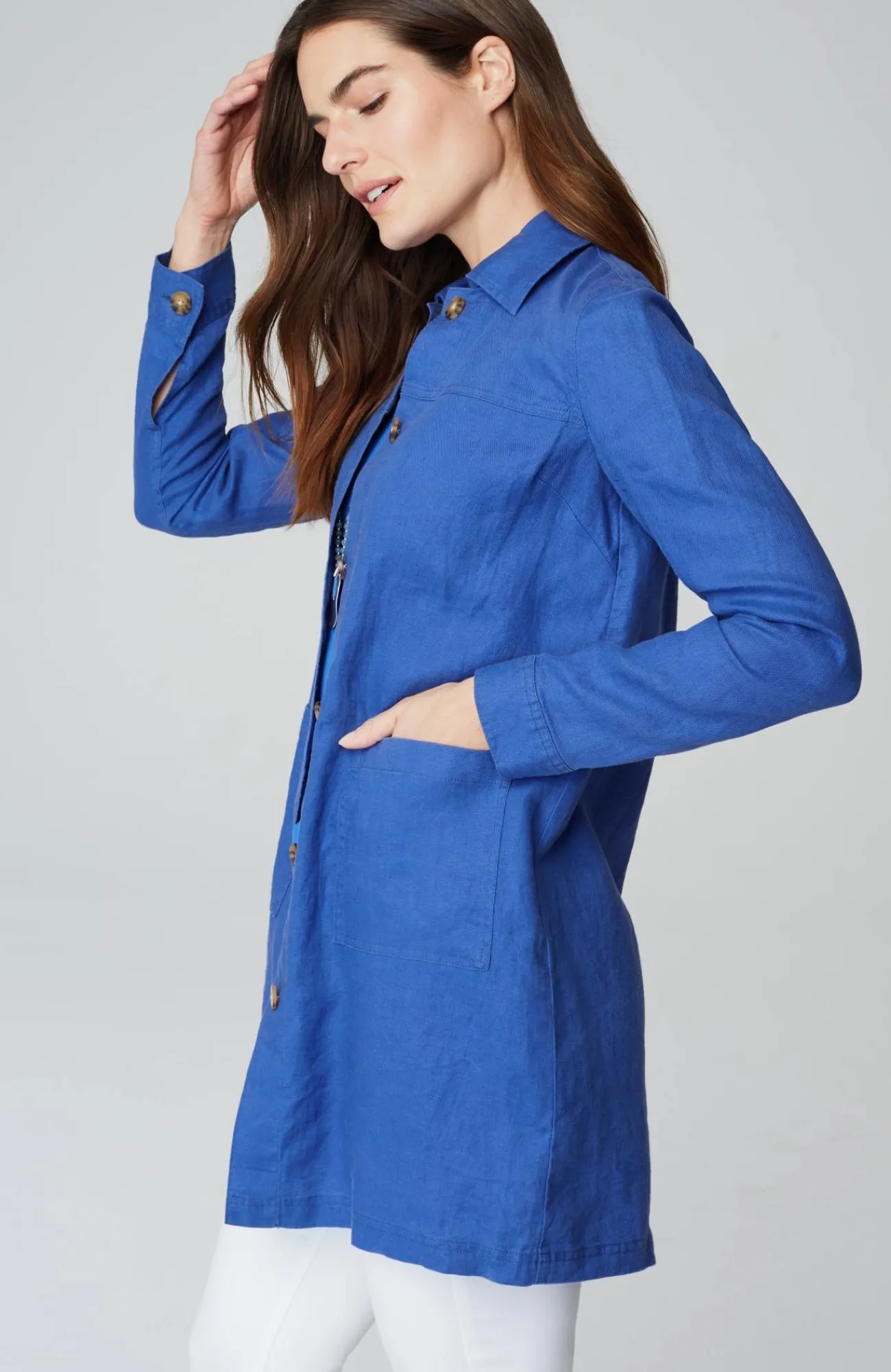 J.Jill Long Linen Duster Jacket New