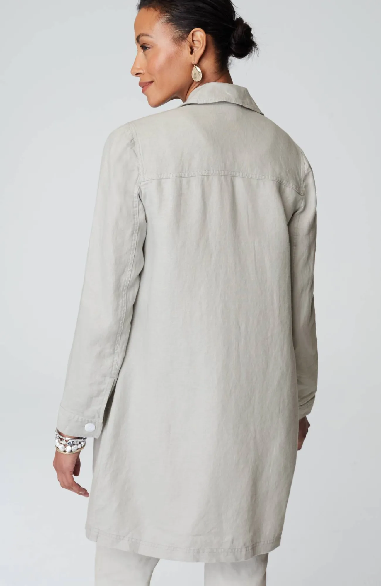 J.Jill Long Linen Duster Jacket New