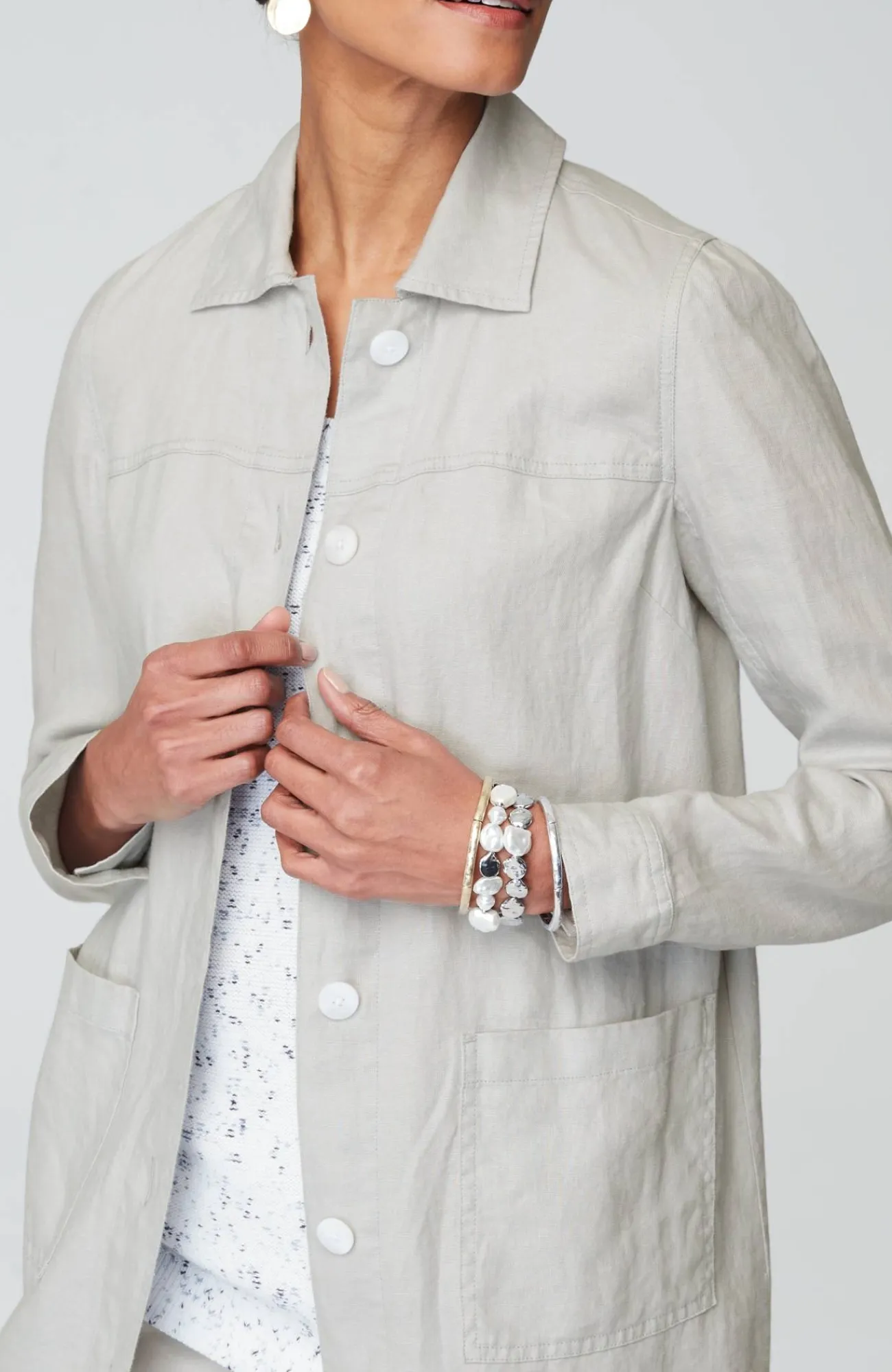 J.Jill Long Linen Duster Jacket New