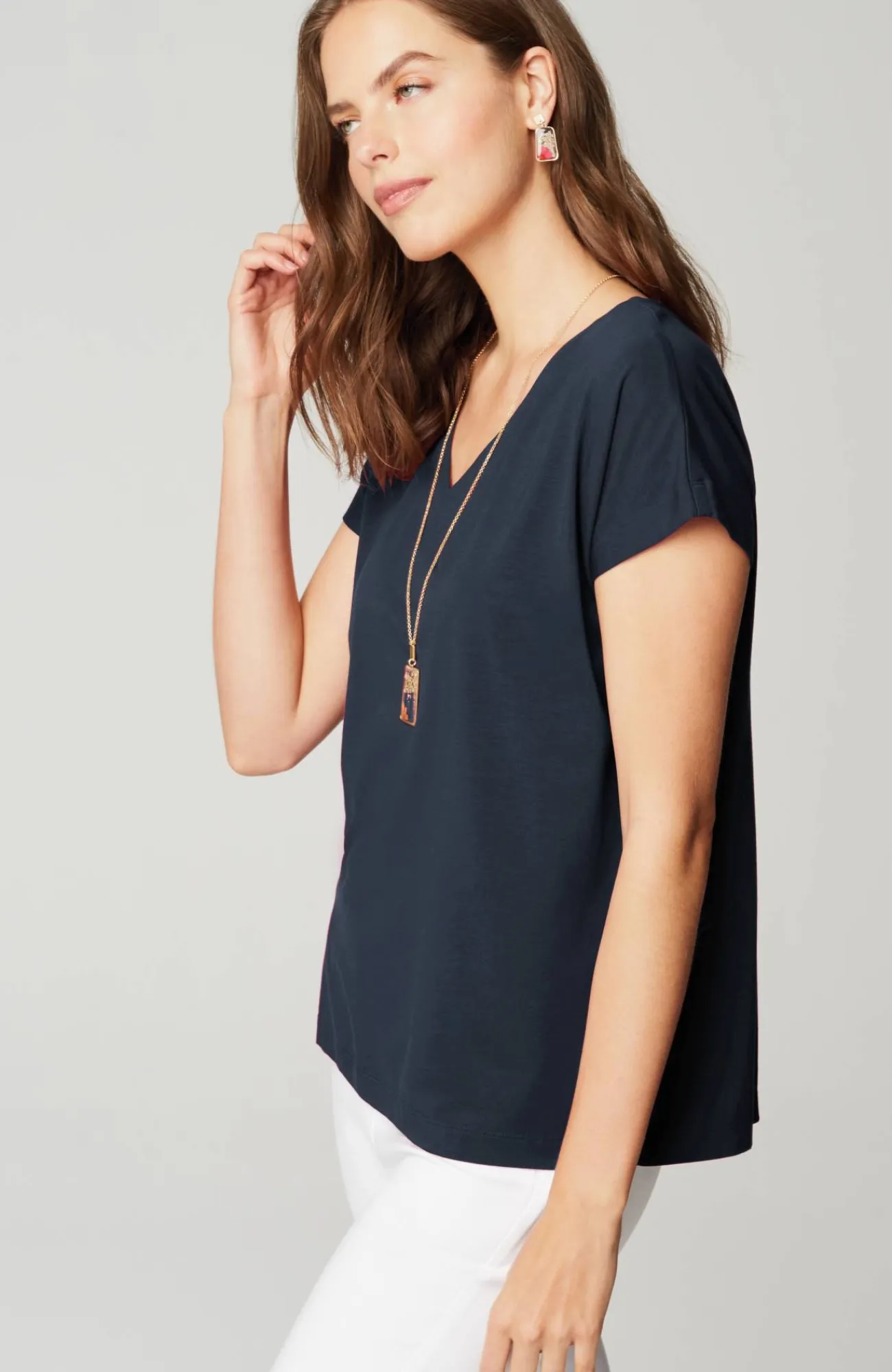 J.Jill Luxe Supima® Pleat-Back Tee Online