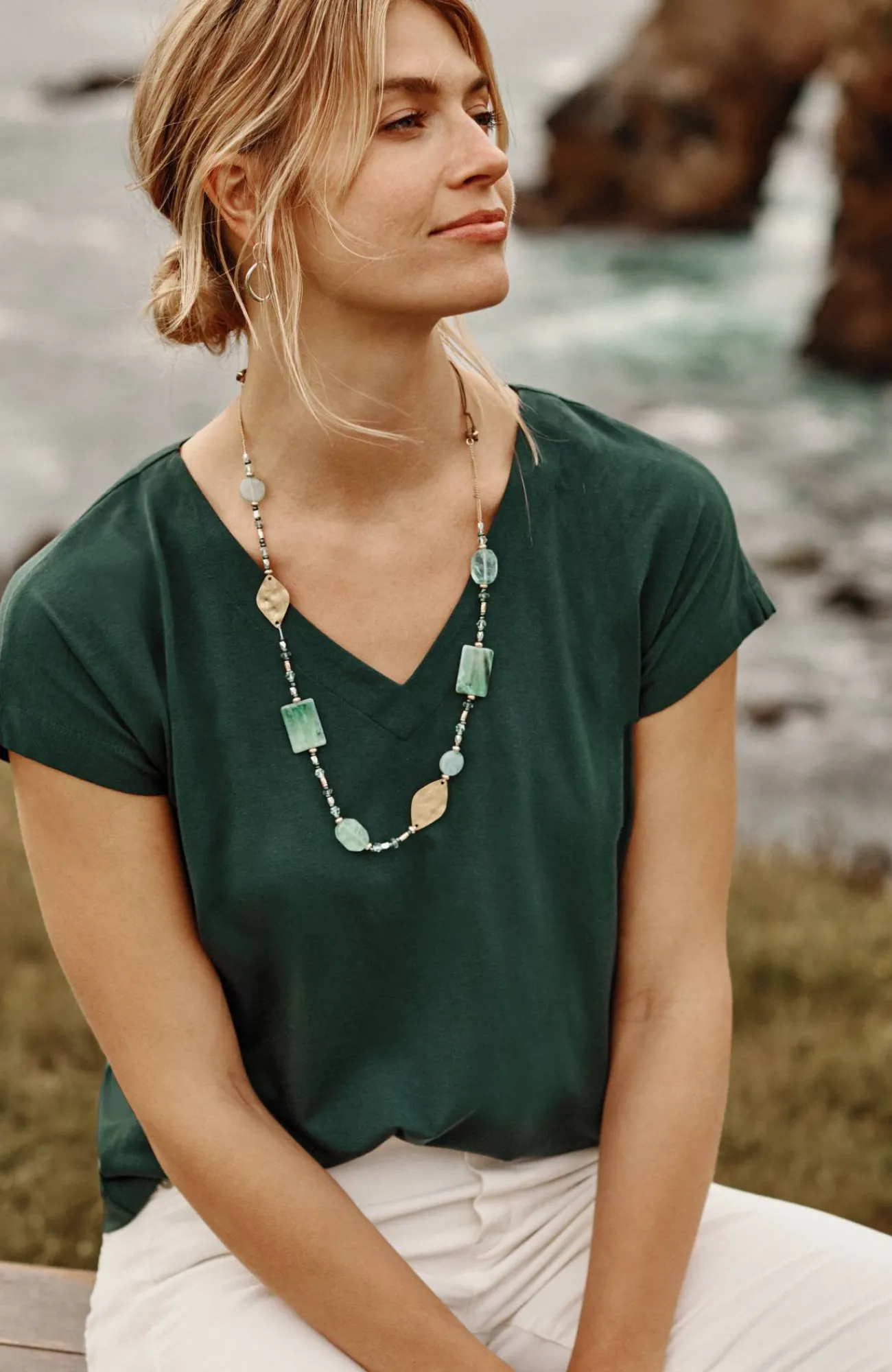 J.Jill Luxe Supima® Pleat-Back Tee Online