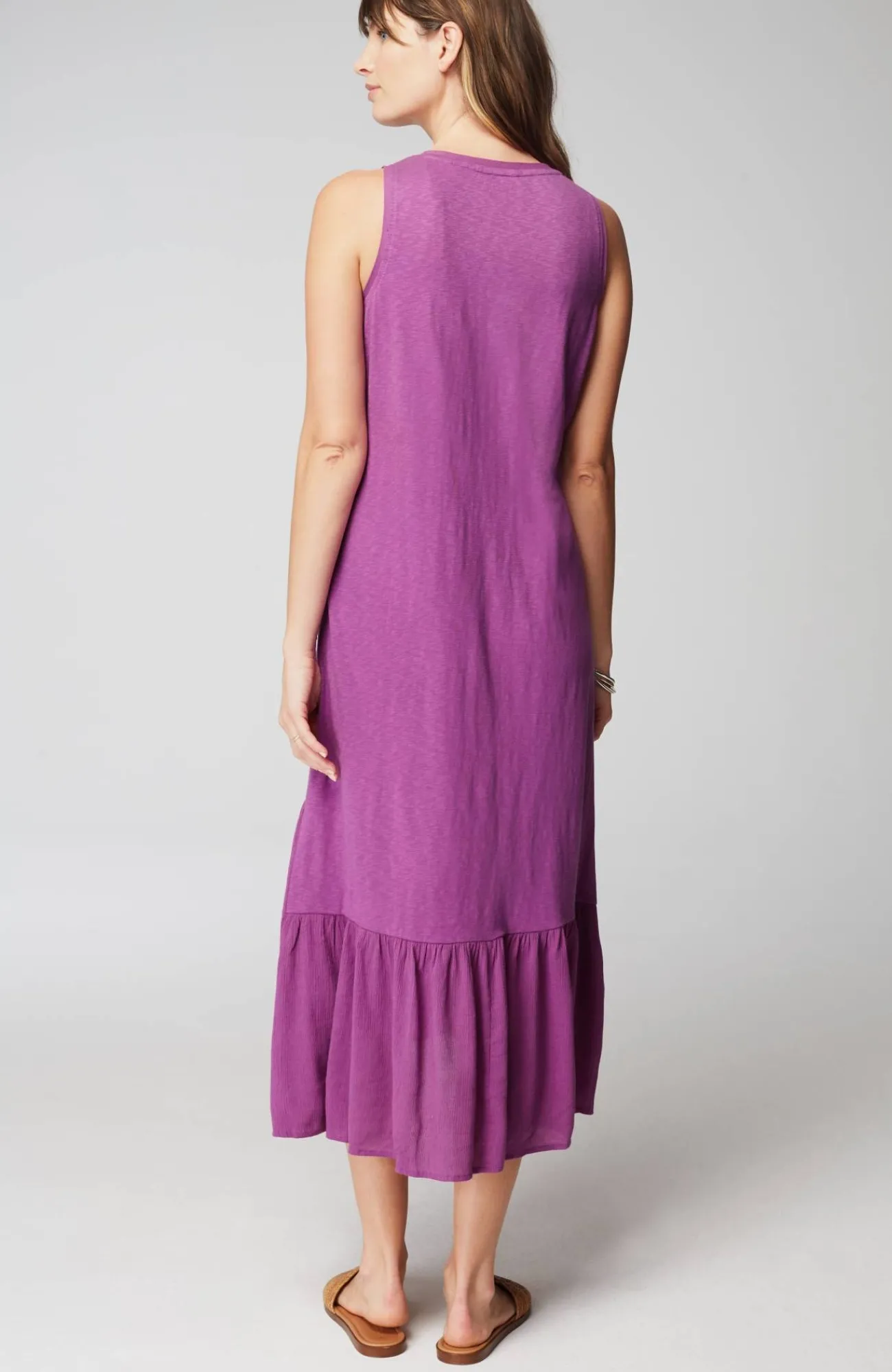 J.Jill Mixed-Media Flounced-Hem Knit Dress Hot