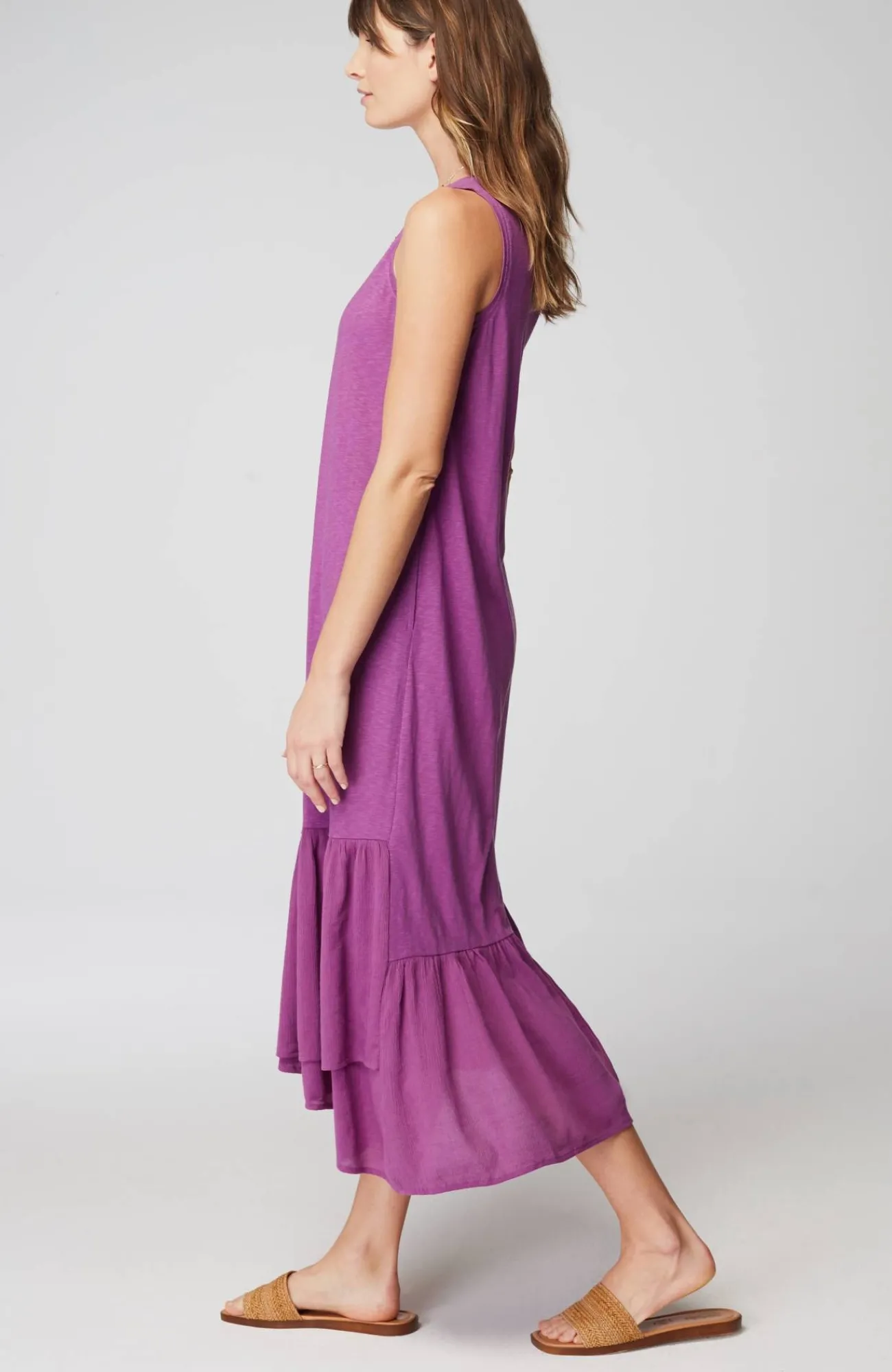 J.Jill Mixed-Media Flounced-Hem Knit Dress Hot