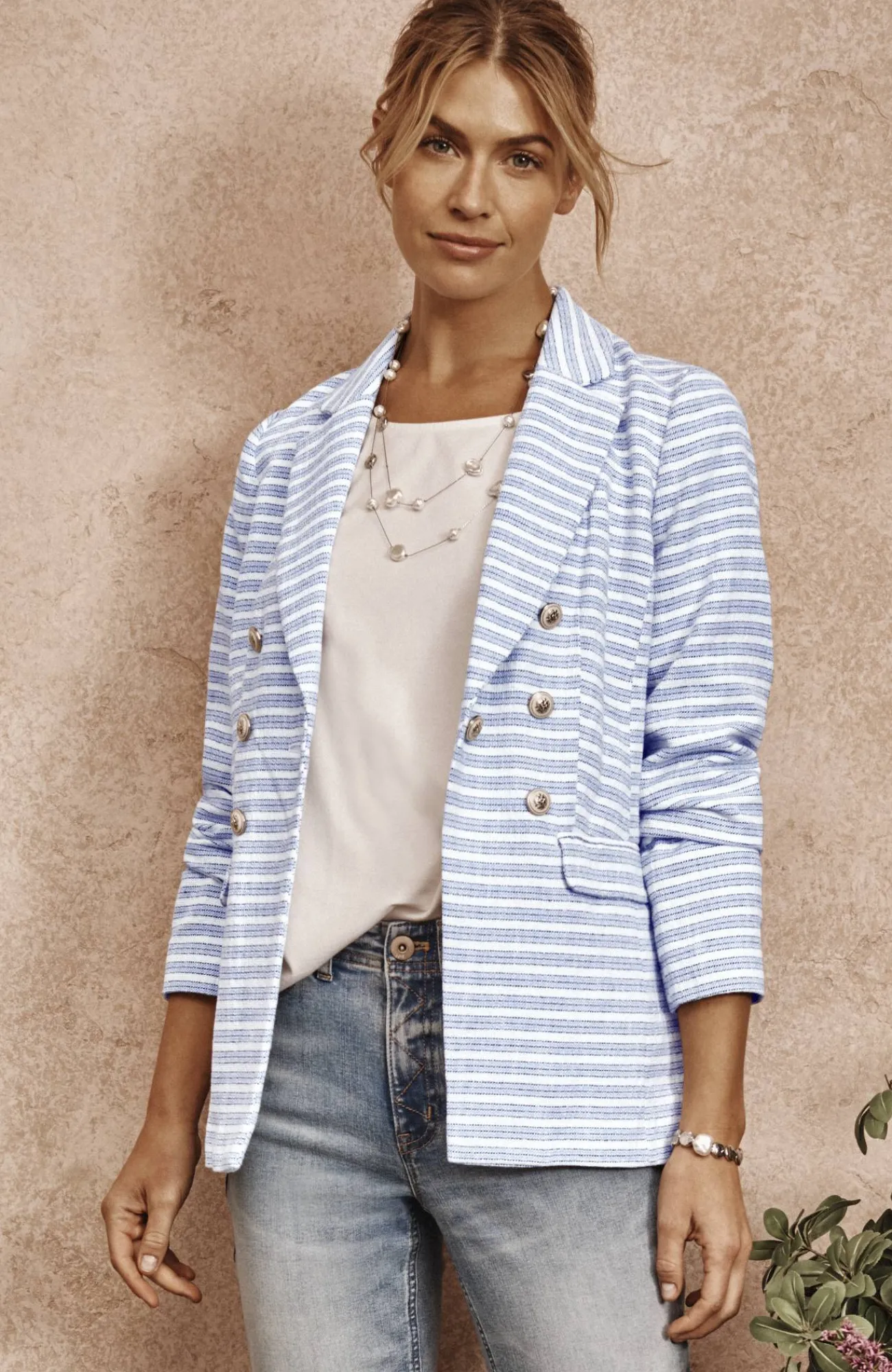 J.Jill Modern Spectator Blazer White Multi Hot