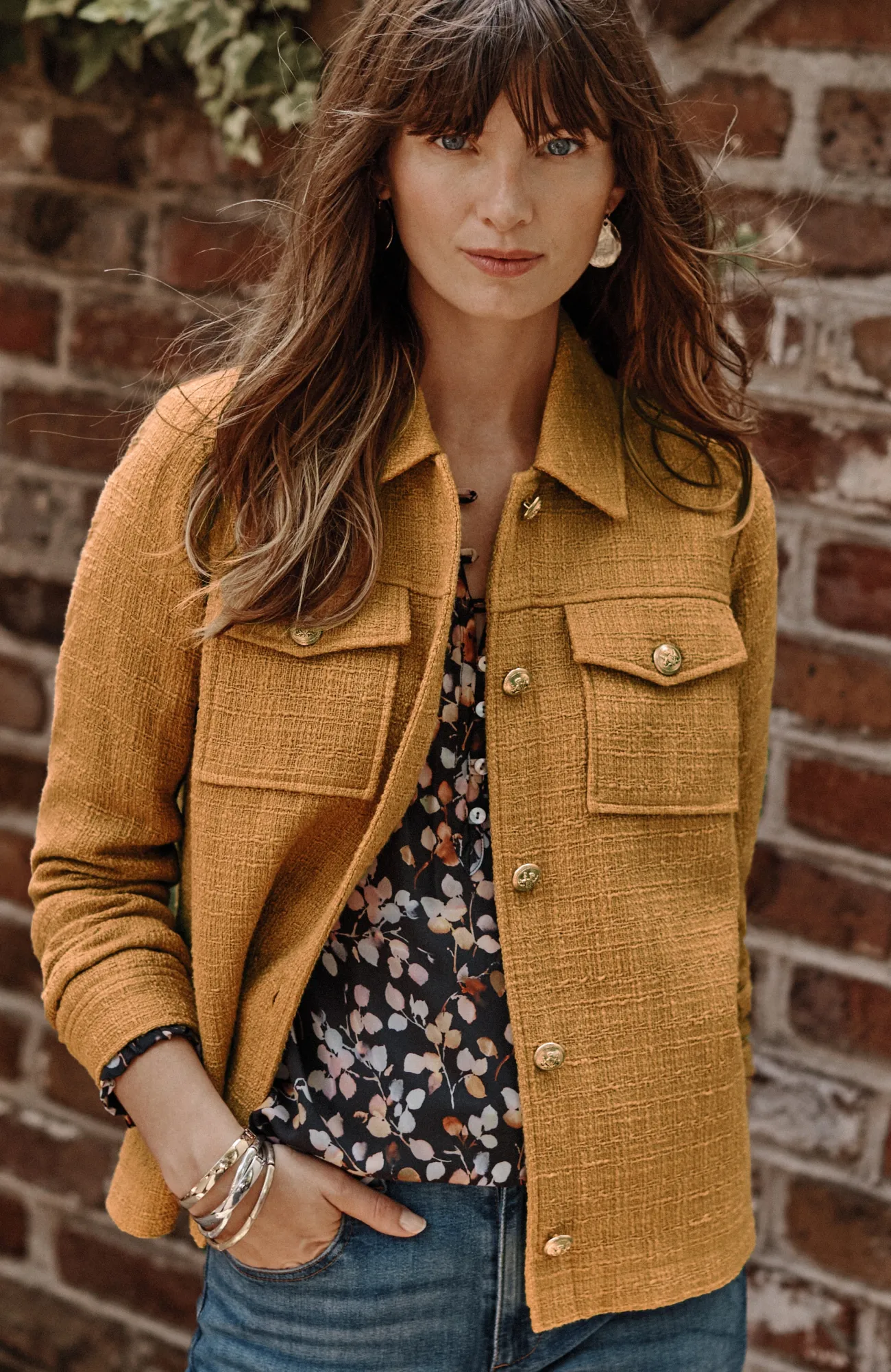 J.Jill Modern Tweed Jacket Honey Online