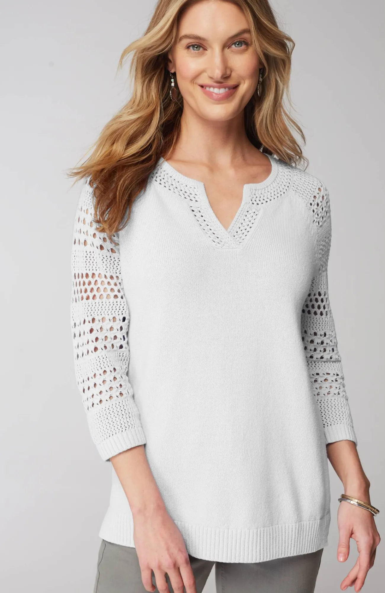 J.Jill Open-Stitch-Sleeves Sweater Sale