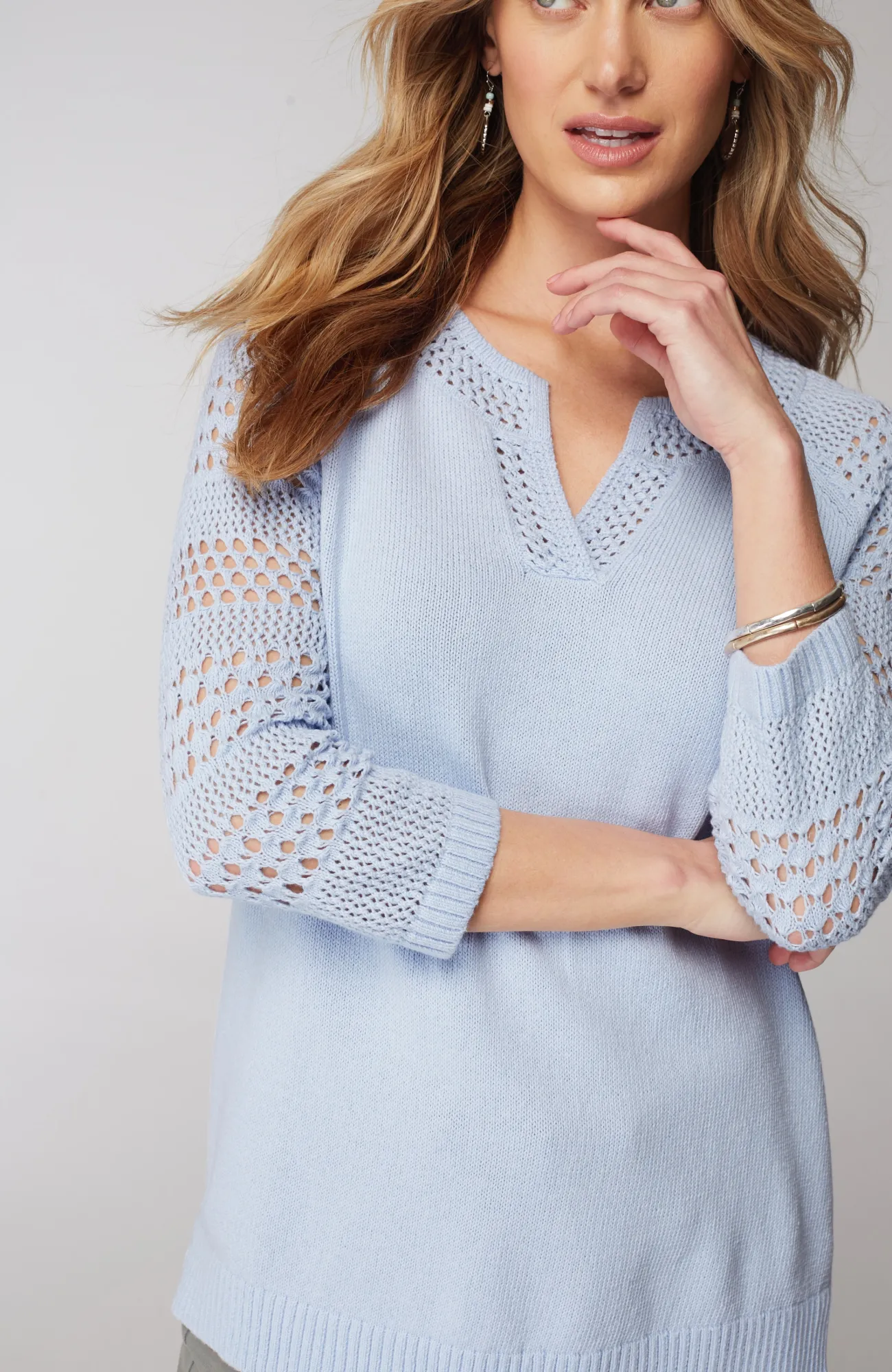 J.Jill Open-Stitch-Sleeves Sweater Sale