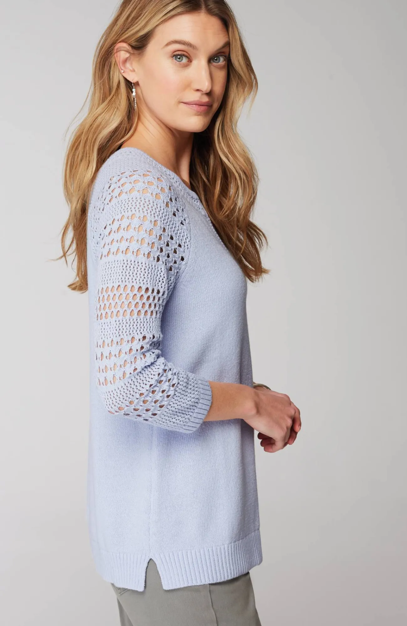J.Jill Open-Stitch-Sleeves Sweater Sale