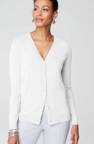 J.Jill Organically Grown Cotton V-Neck Cardi Hot