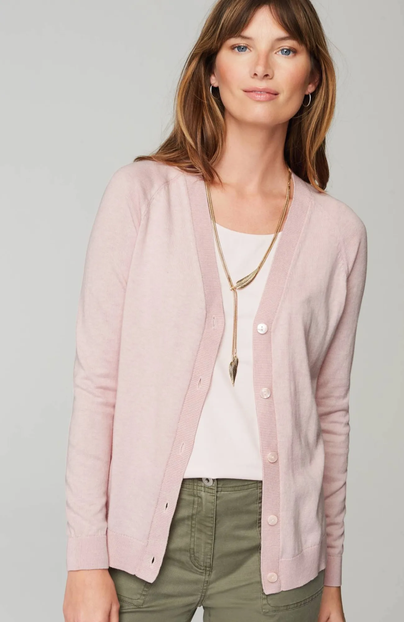 J.Jill Organically Grown Cotton V-Neck Cardi Hot