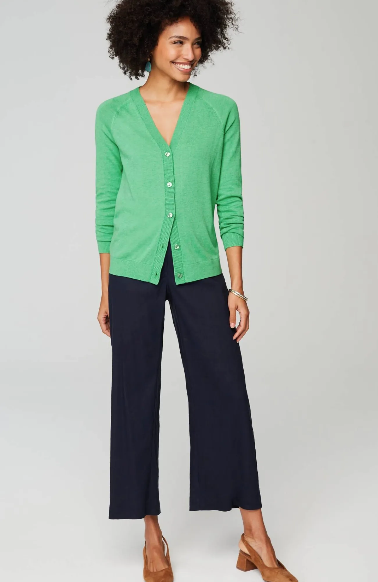 J.Jill Organically Grown Cotton V-Neck Cardi Hot