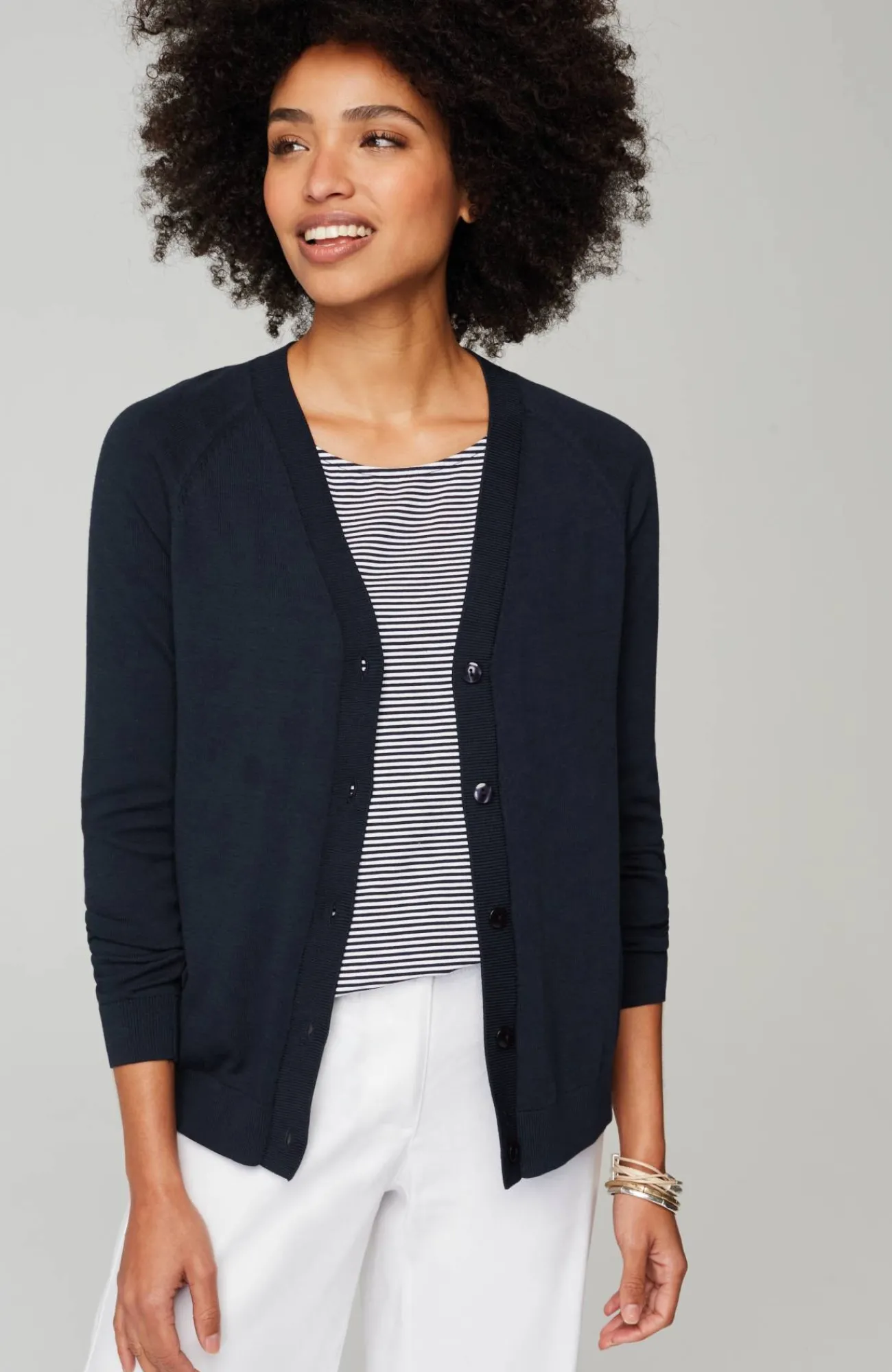 J.Jill Organically Grown Cotton V-Neck Cardi Hot