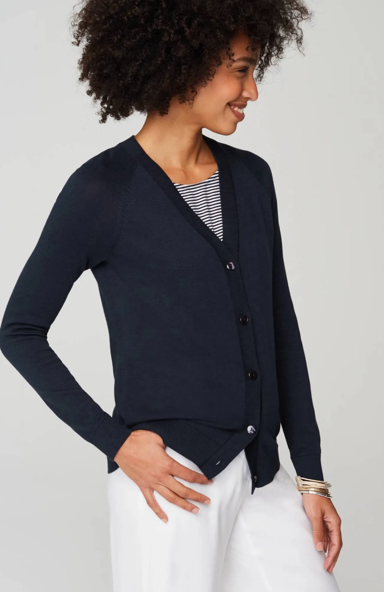 J.Jill Organically Grown Cotton V-Neck Cardi Hot