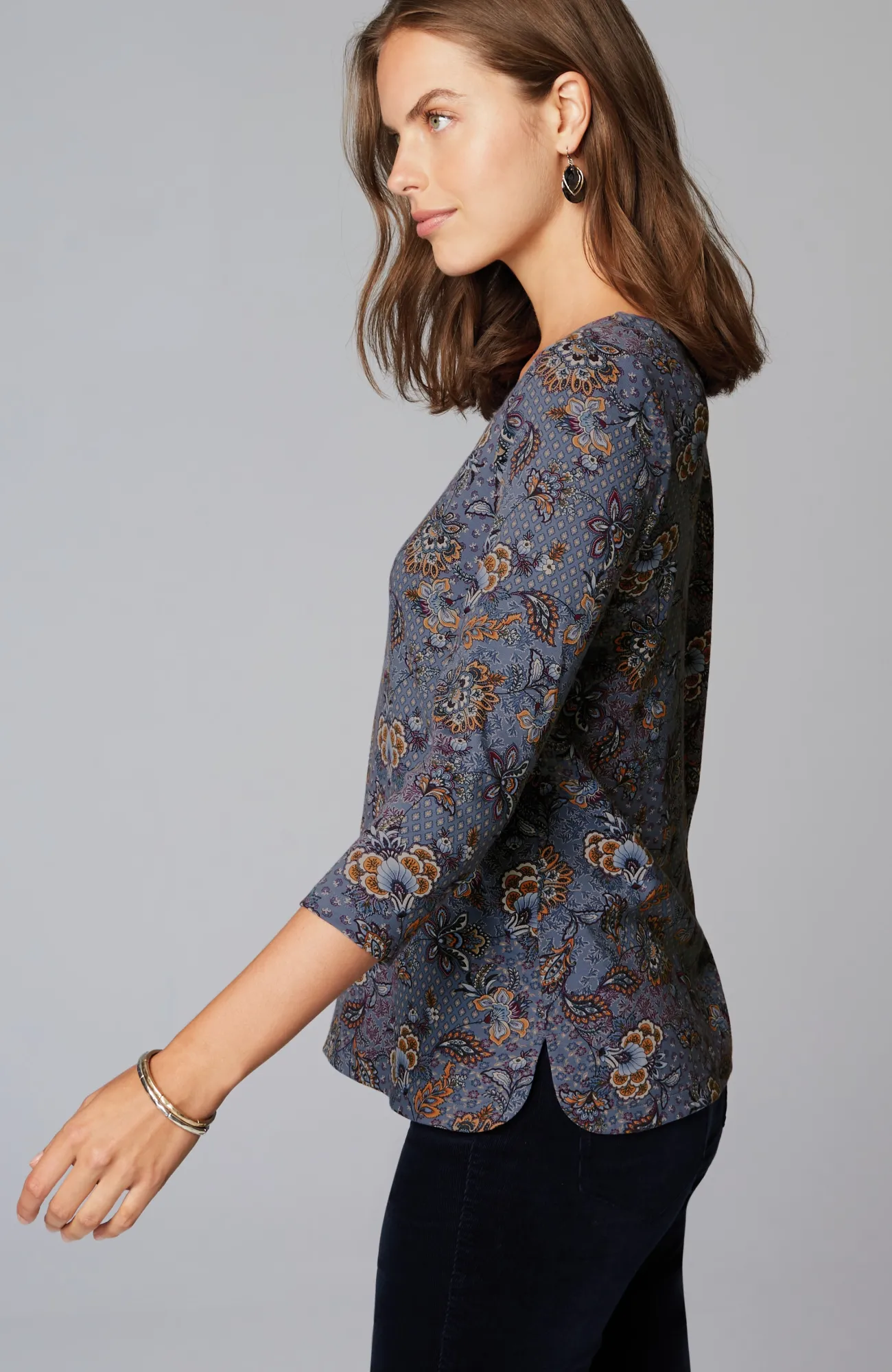 J.Jill Pima 3/4-Sleeve V-Neck Tee Cheap