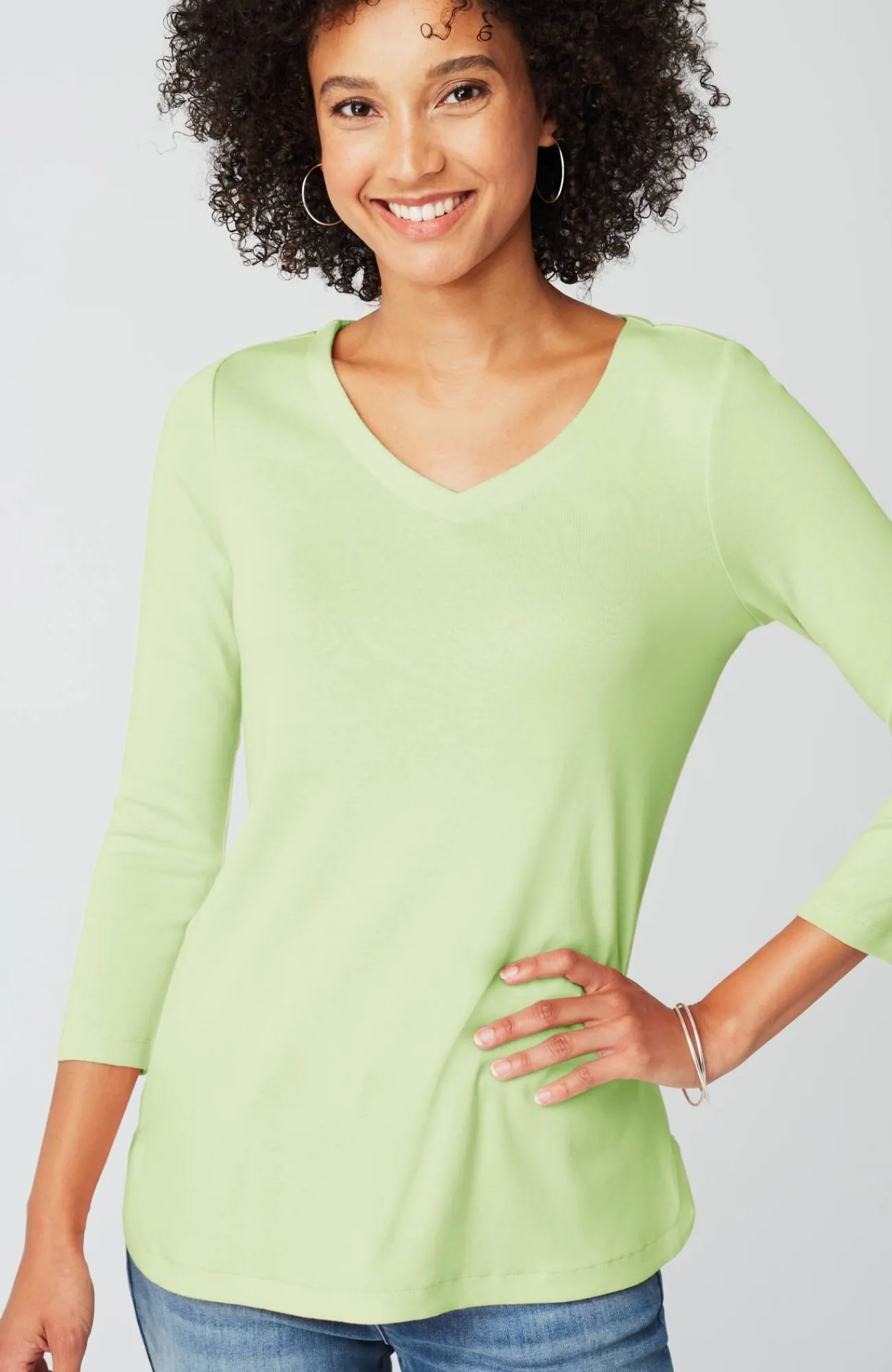 J.Jill Pima 3/4-Sleeve V-Neck Tee Cheap