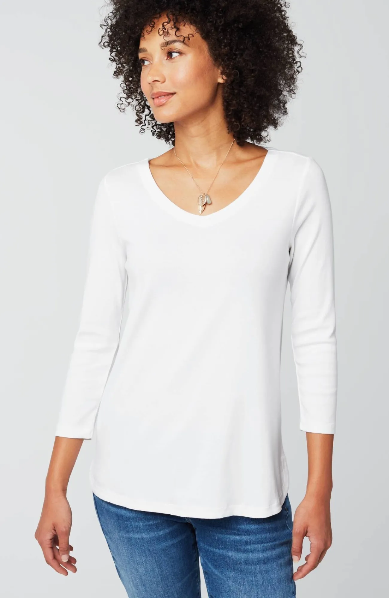 J.Jill Pima 3/4-Sleeve V-Neck Tee Cheap