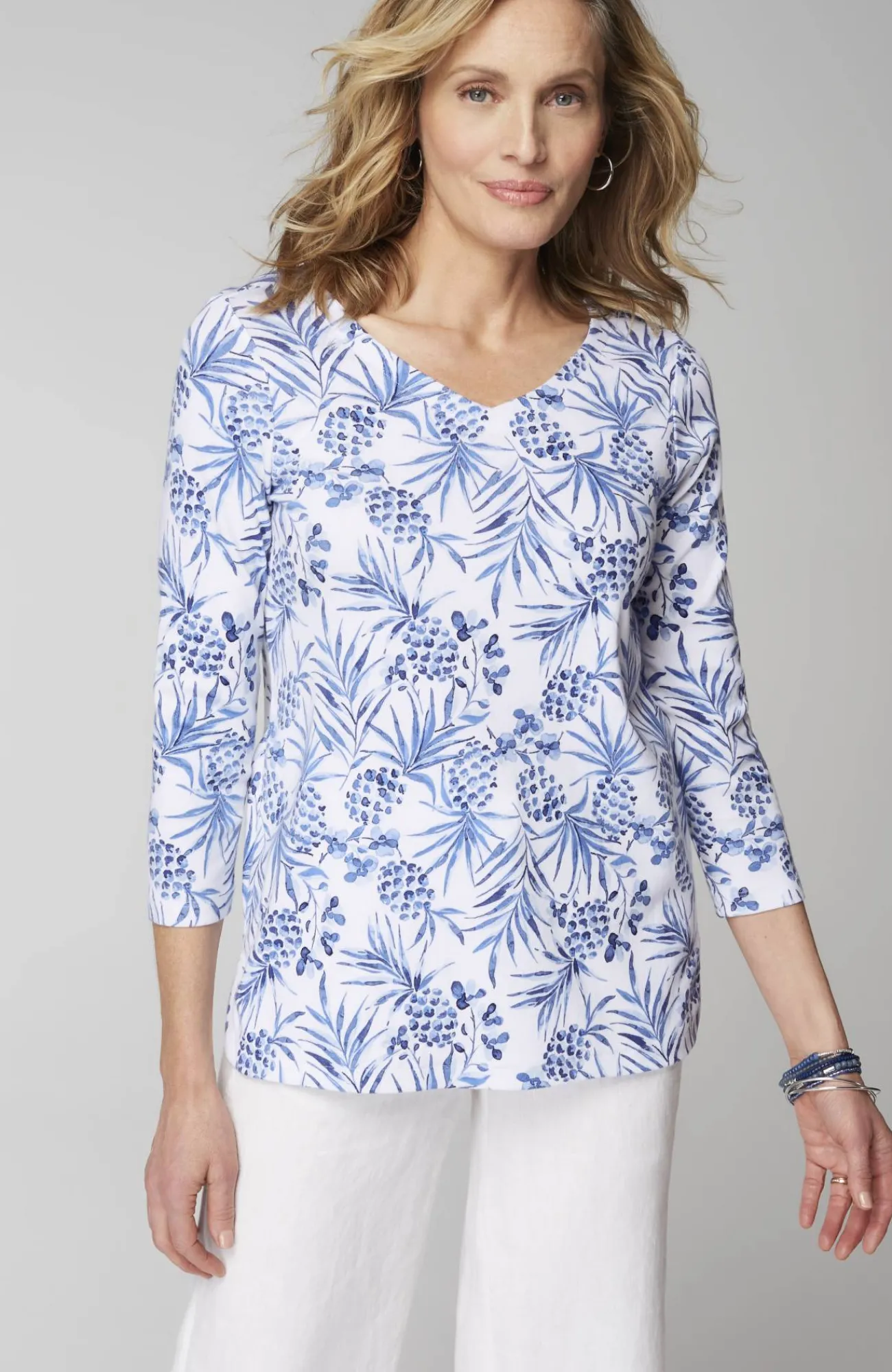 J.Jill Pima 3/4-Sleeve V-Neck Tee Cheap
