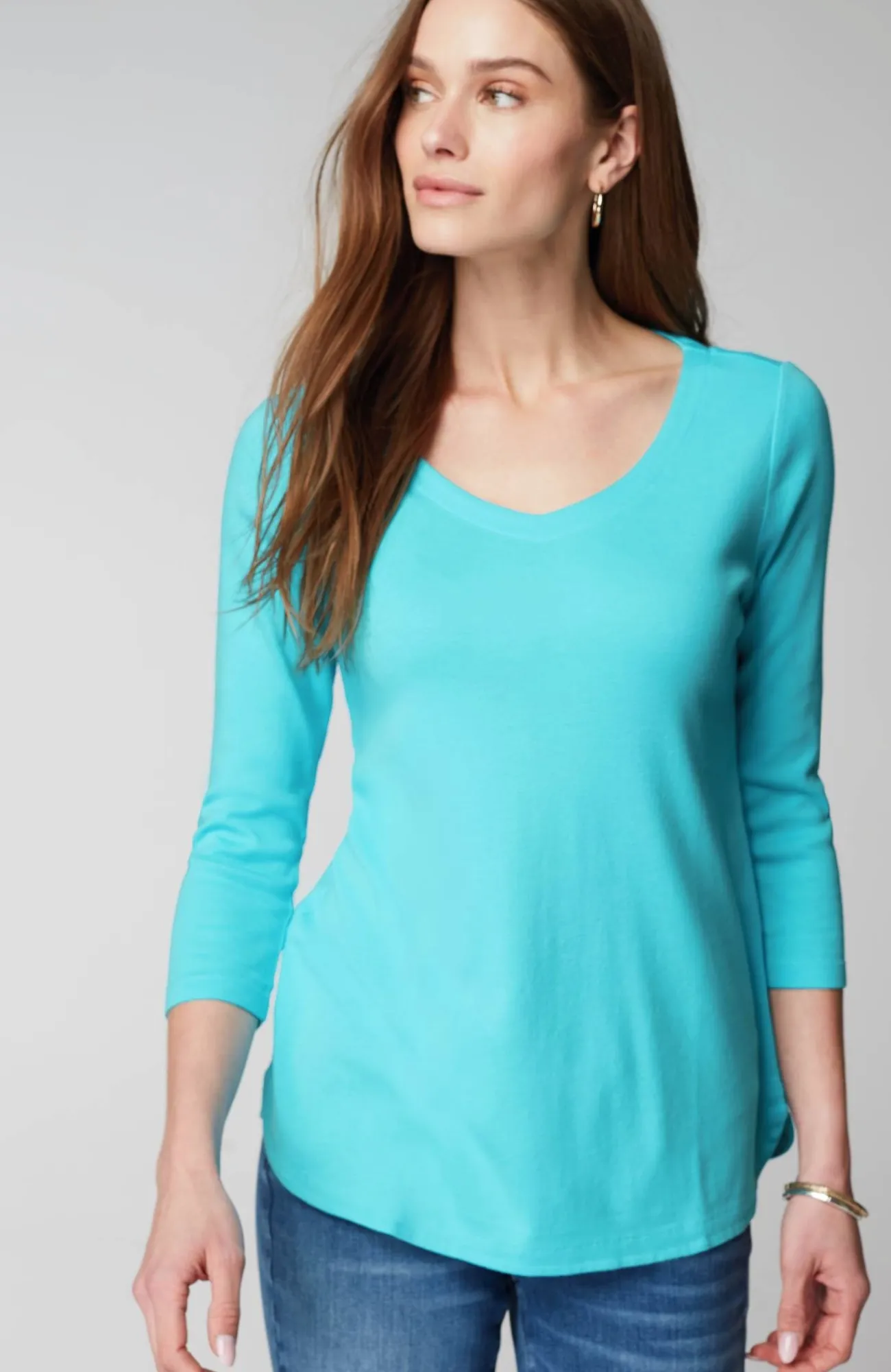 J.Jill Pima 3/4-Sleeve V-Neck Tee Cheap