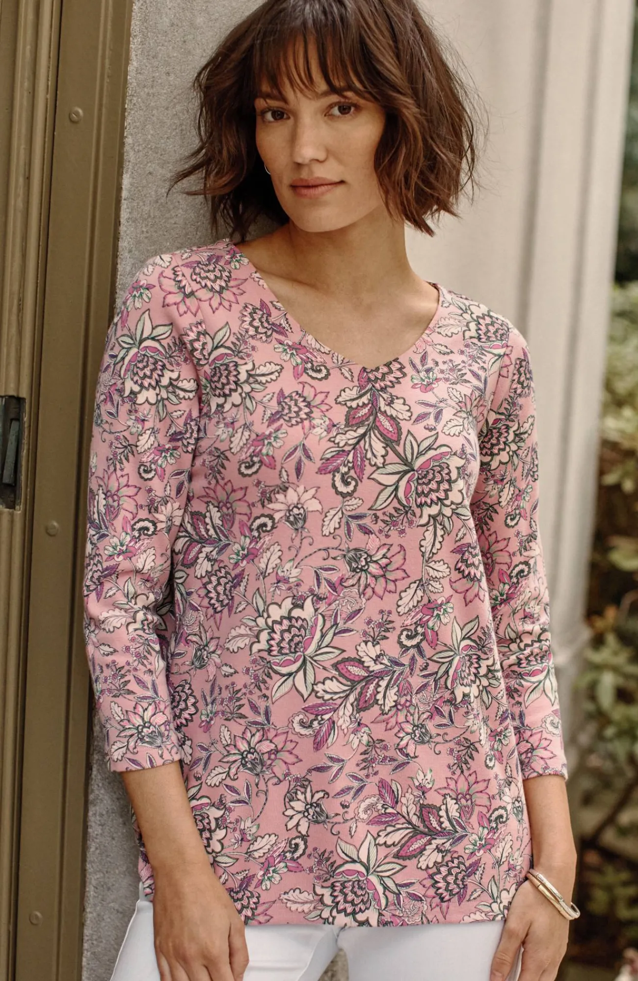 J.Jill Pima 3/4-Sleeve V-Neck Tee Cheap