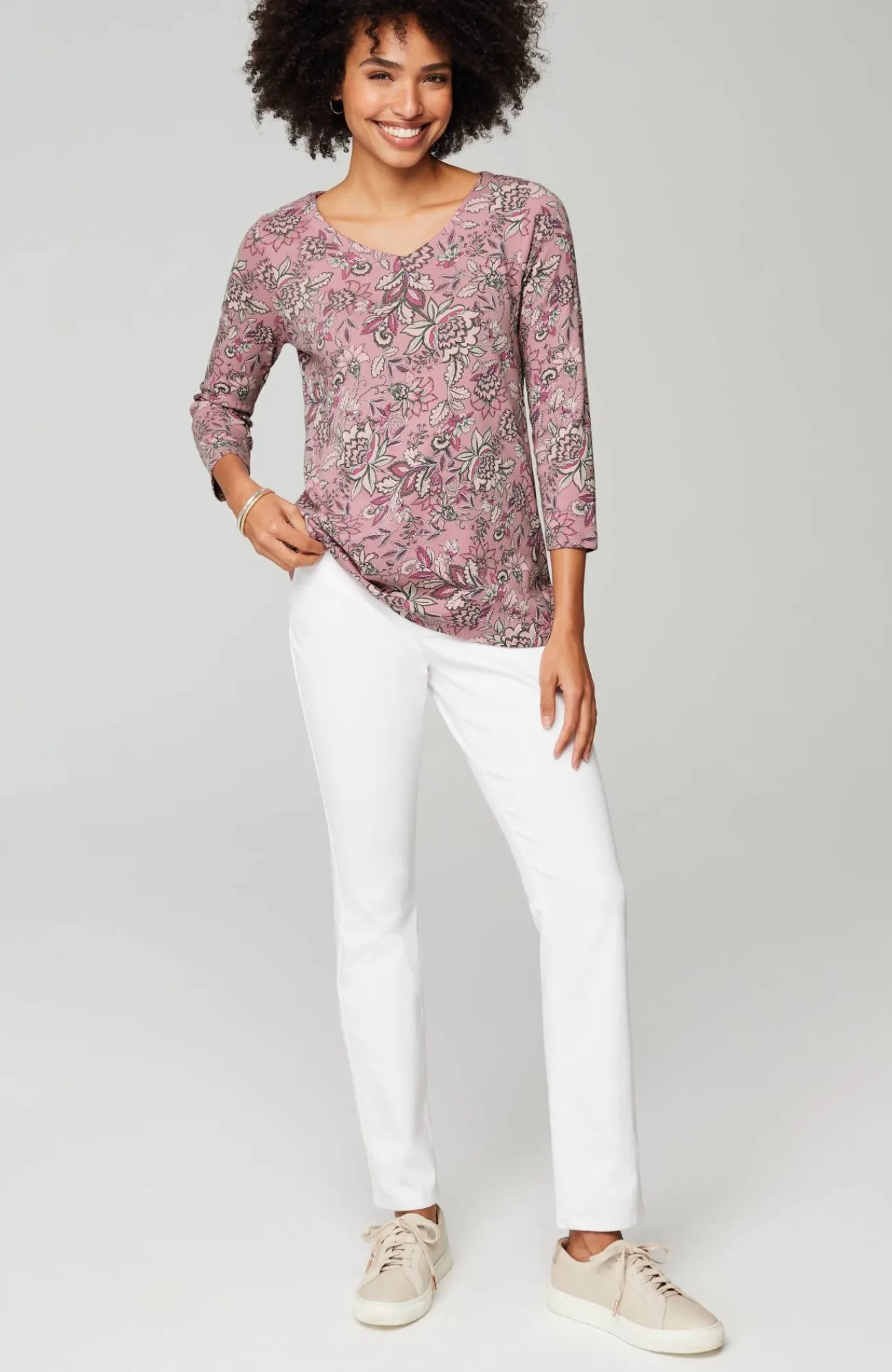 J.Jill Pima 3/4-Sleeve V-Neck Tee Cheap