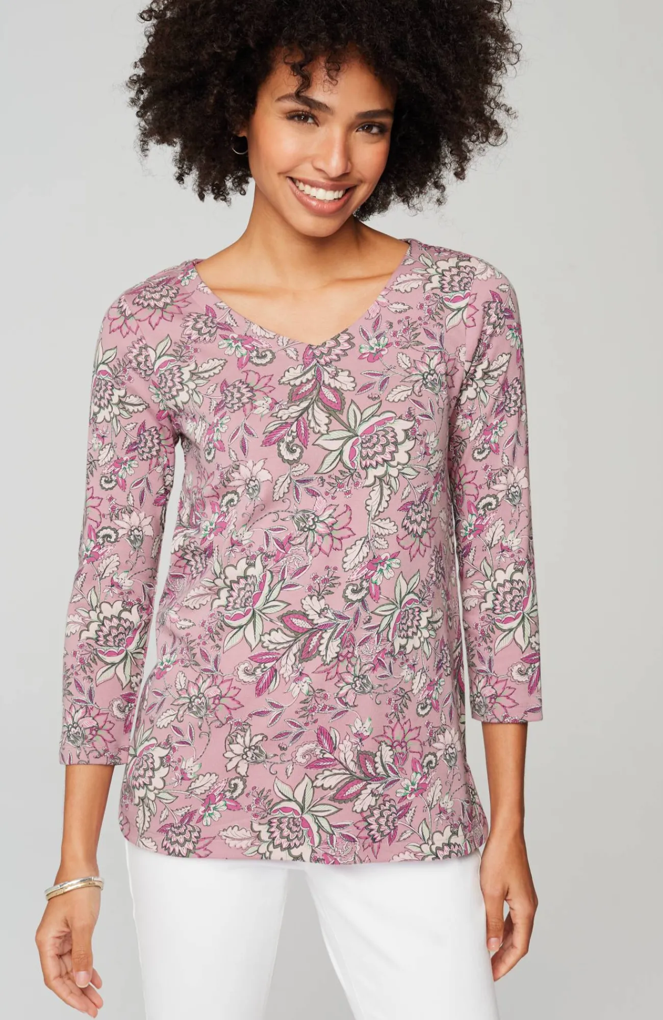 J.Jill Pima 3/4-Sleeve V-Neck Tee Cheap