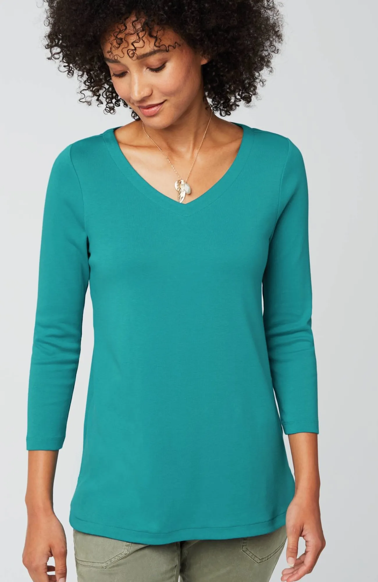 J.Jill Pima 3/4-Sleeve V-Neck Tee Cheap