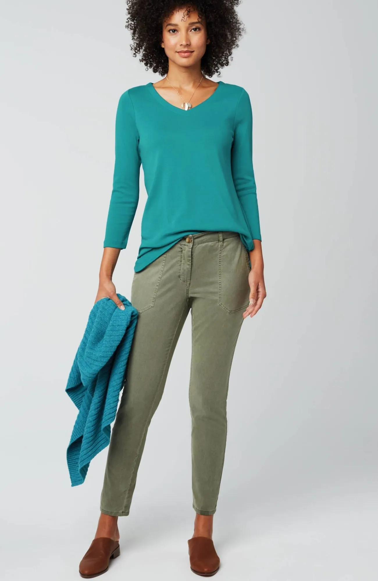 J.Jill Pima 3/4-Sleeve V-Neck Tee Cheap