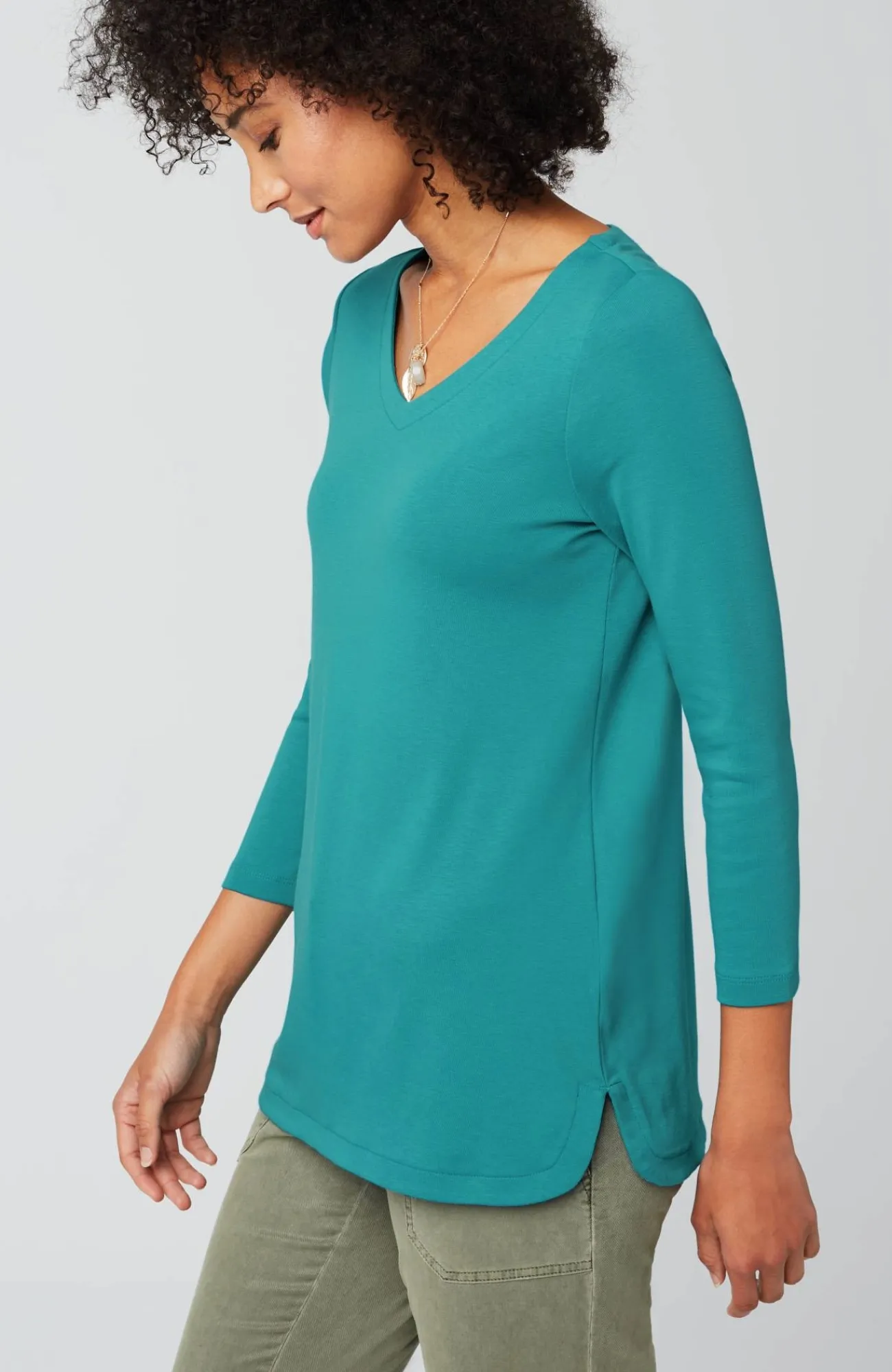 J.Jill Pima 3/4-Sleeve V-Neck Tee Cheap