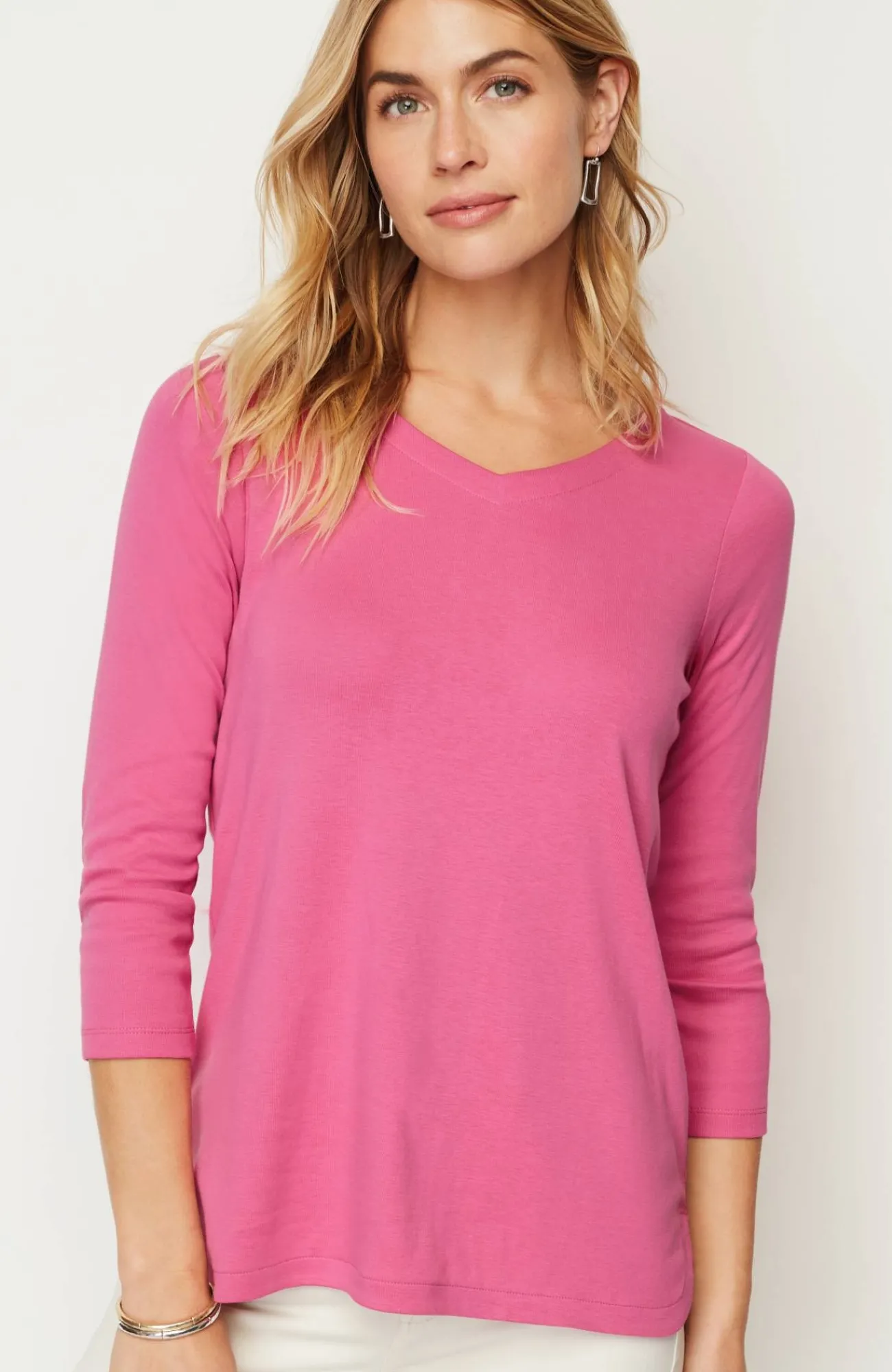 J.Jill Pima 3/4-Sleeve V-Neck Tee Cheap