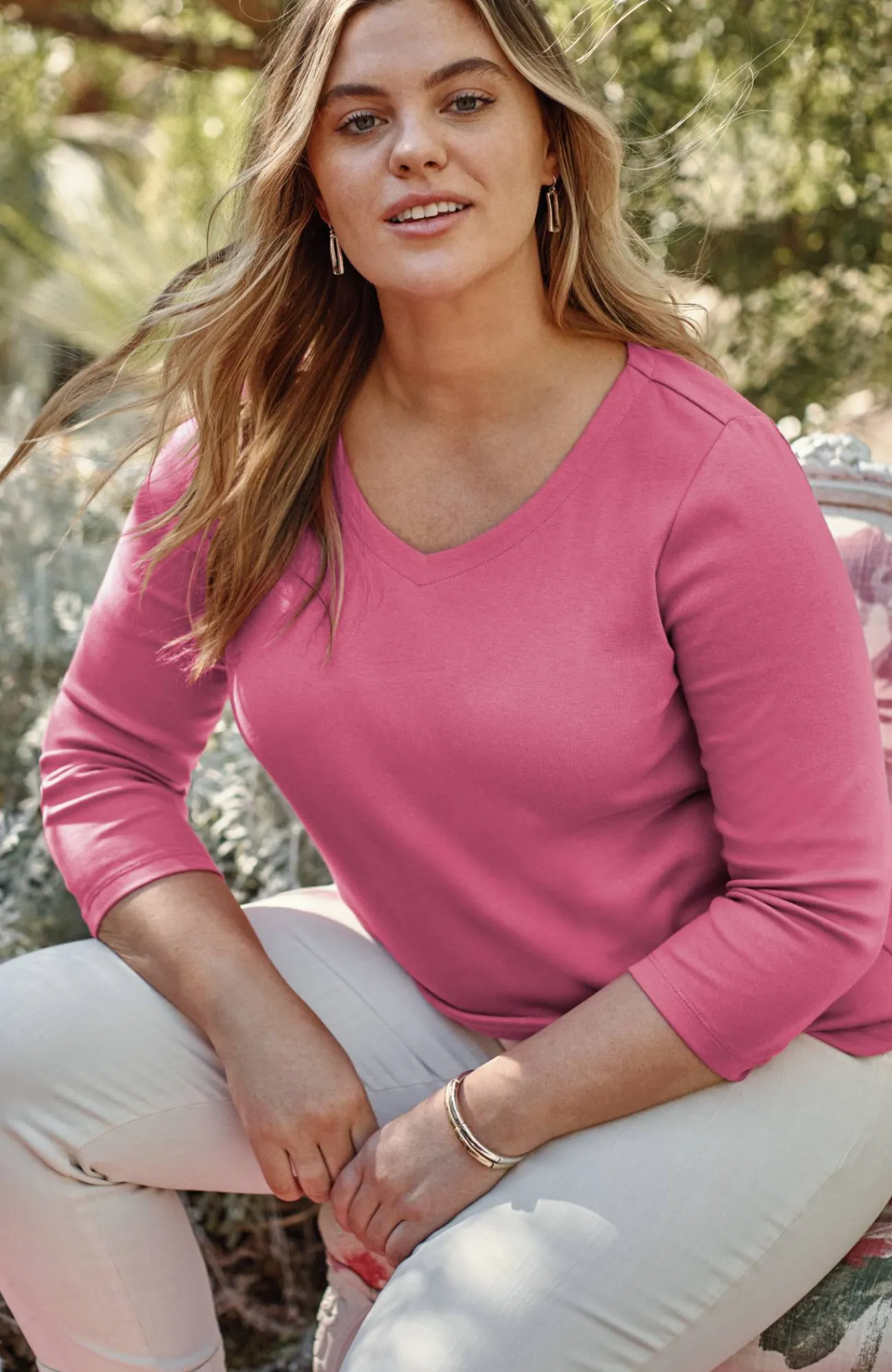 J.Jill Pima 3/4-Sleeve V-Neck Tee Cheap