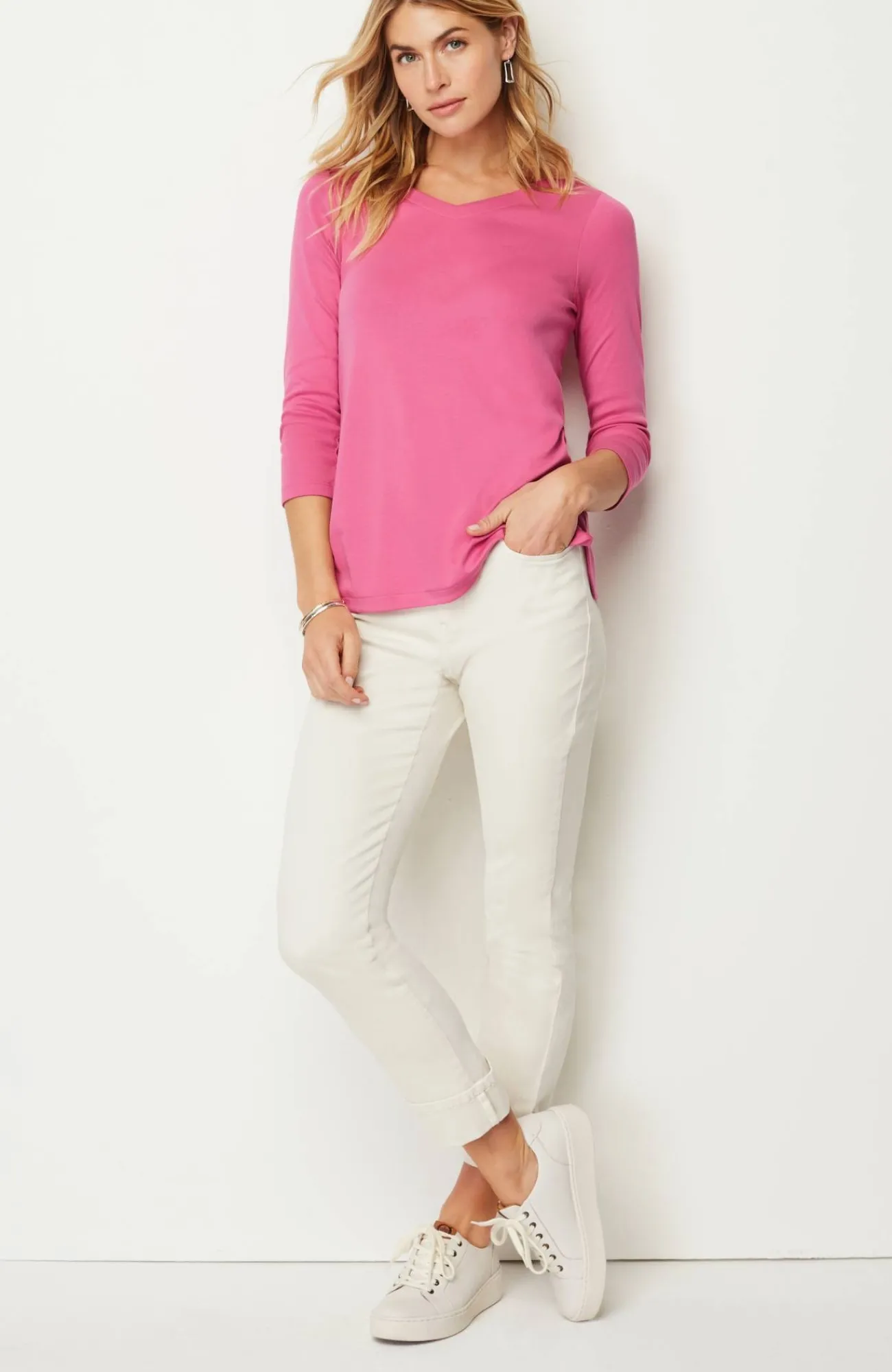 J.Jill Pima 3/4-Sleeve V-Neck Tee Cheap