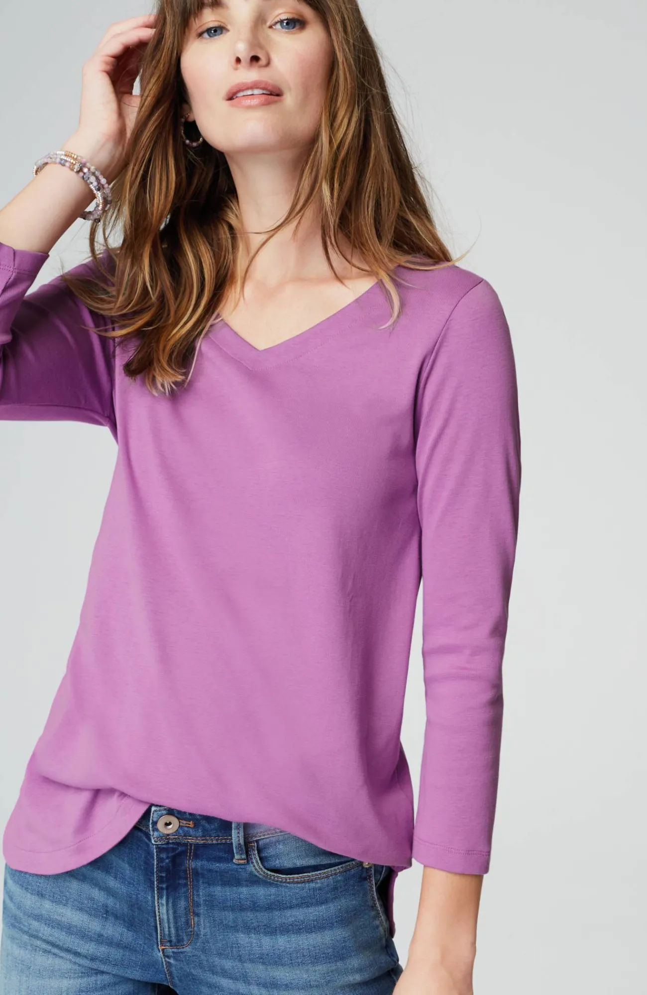 J.Jill Pima 3/4-Sleeve V-Neck Tee Cheap