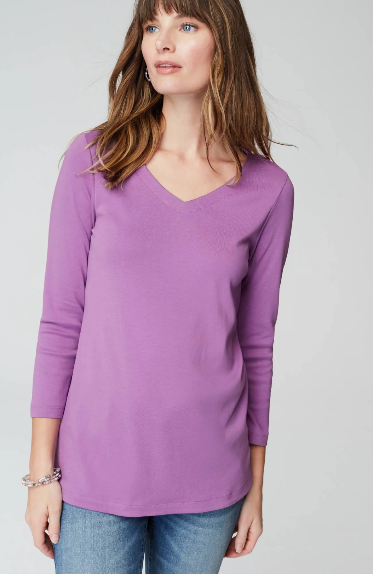 J.Jill Pima 3/4-Sleeve V-Neck Tee Cheap