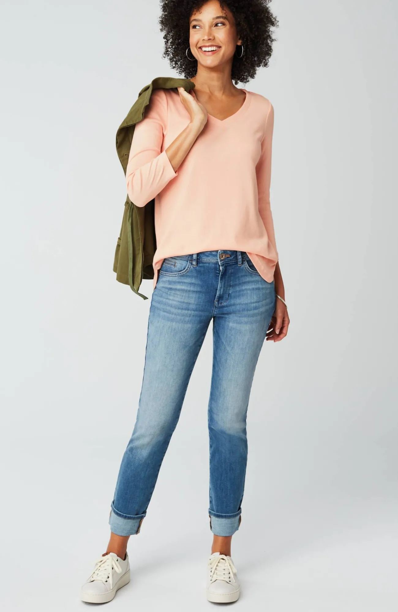 J.Jill Pima 3/4-Sleeve V-Neck Tee Cheap