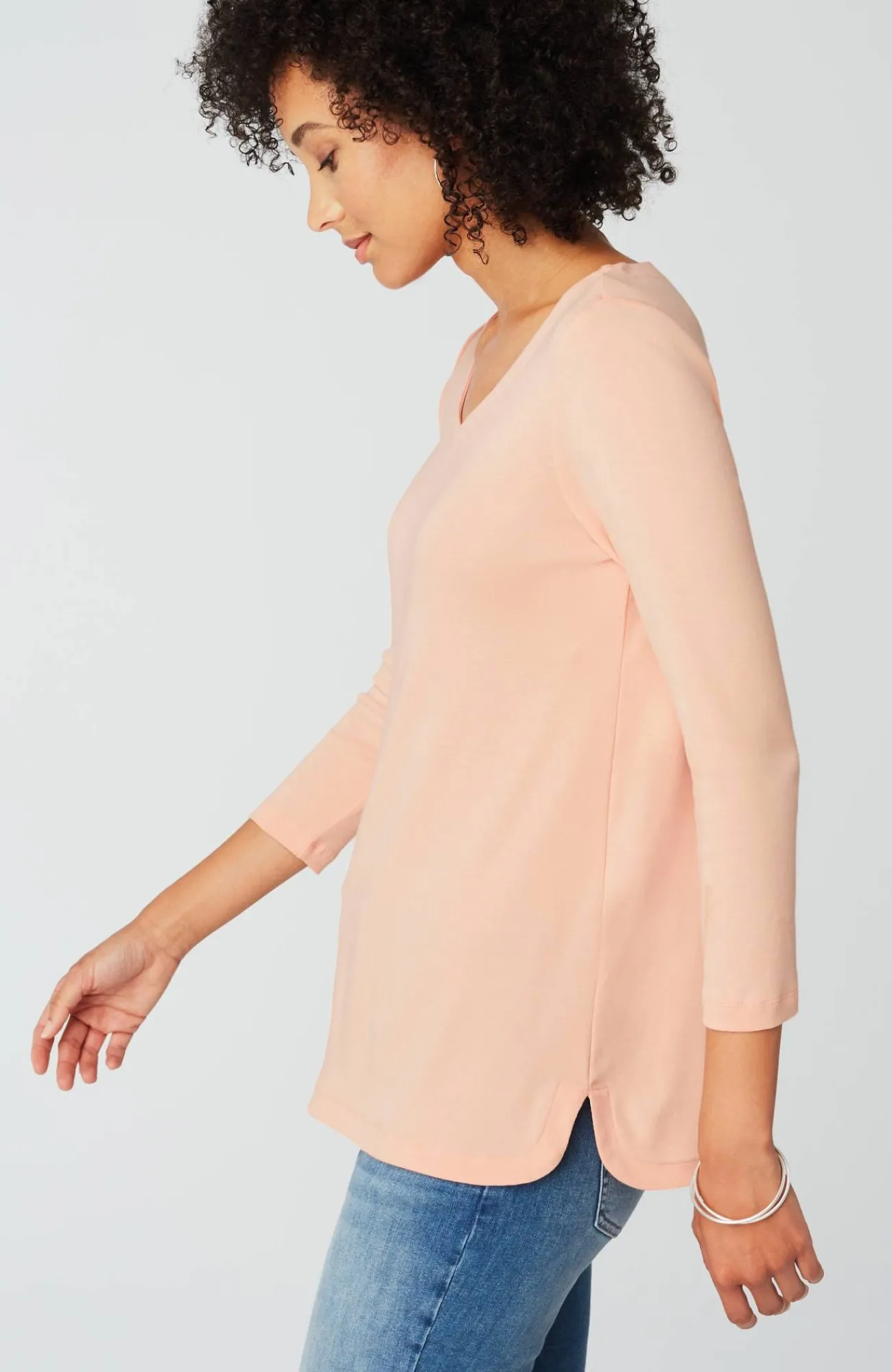 J.Jill Pima 3/4-Sleeve V-Neck Tee Cheap