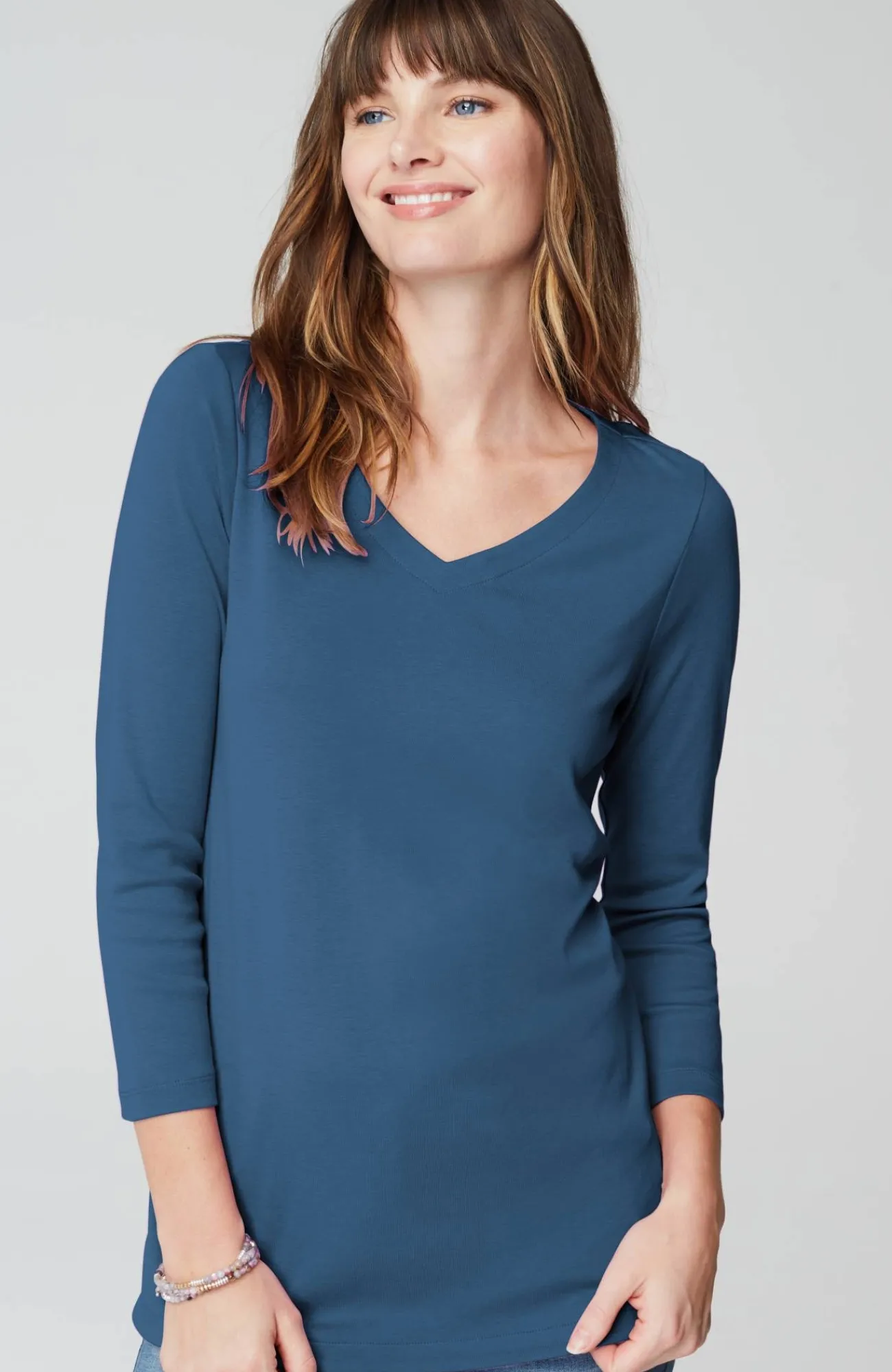 J.Jill Pima 3/4-Sleeve V-Neck Tee Cheap
