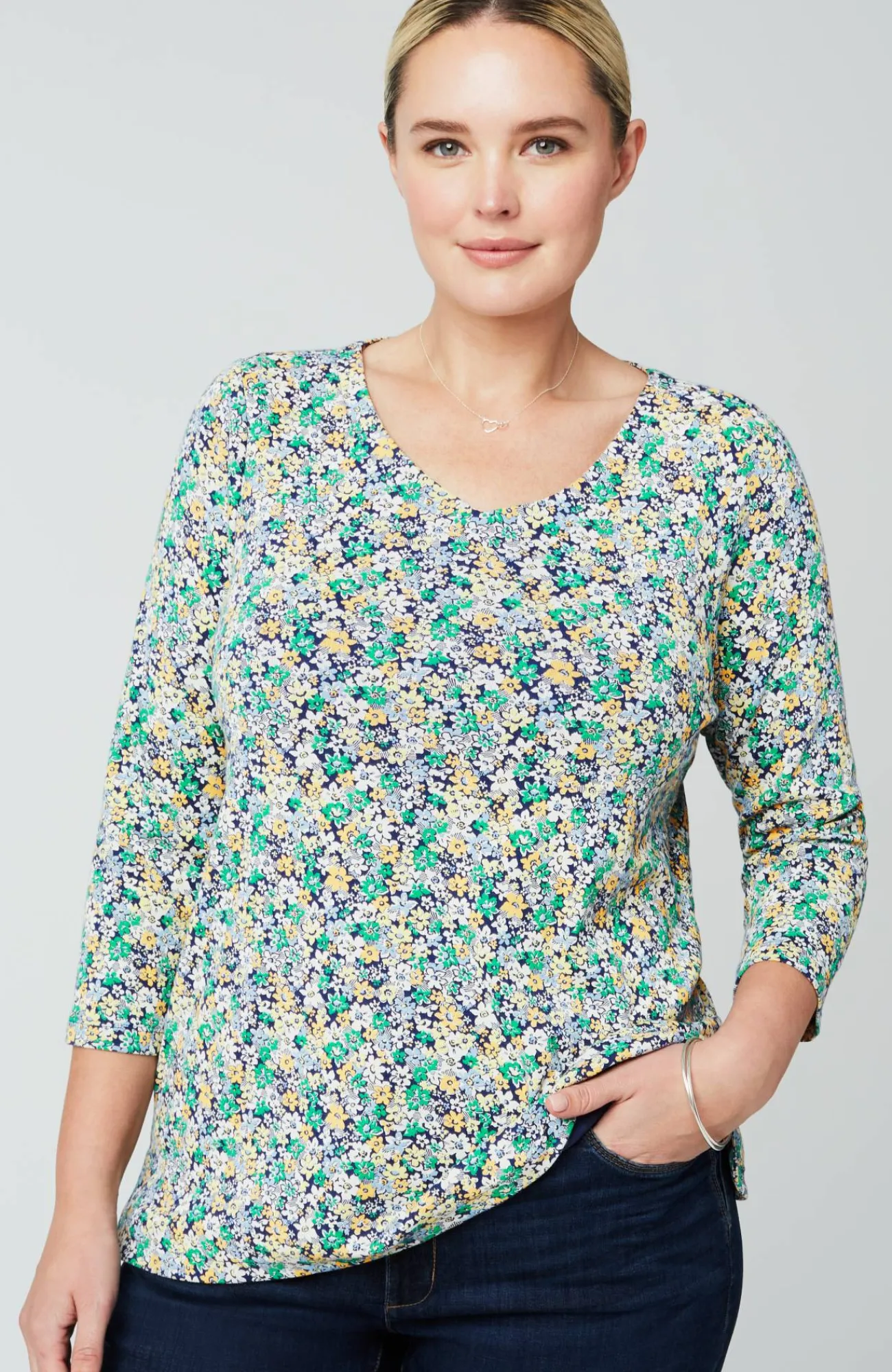 J.Jill Pima 3/4-Sleeve V-Neck Tee Cheap