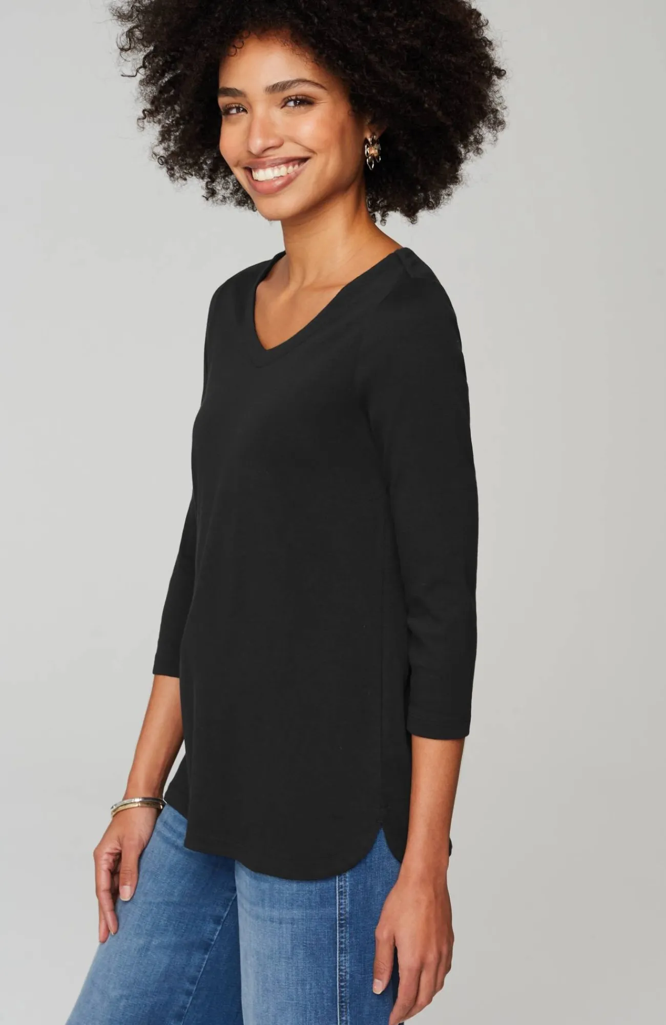 J.Jill Pima 3/4-Sleeve V-Neck Tee Cheap