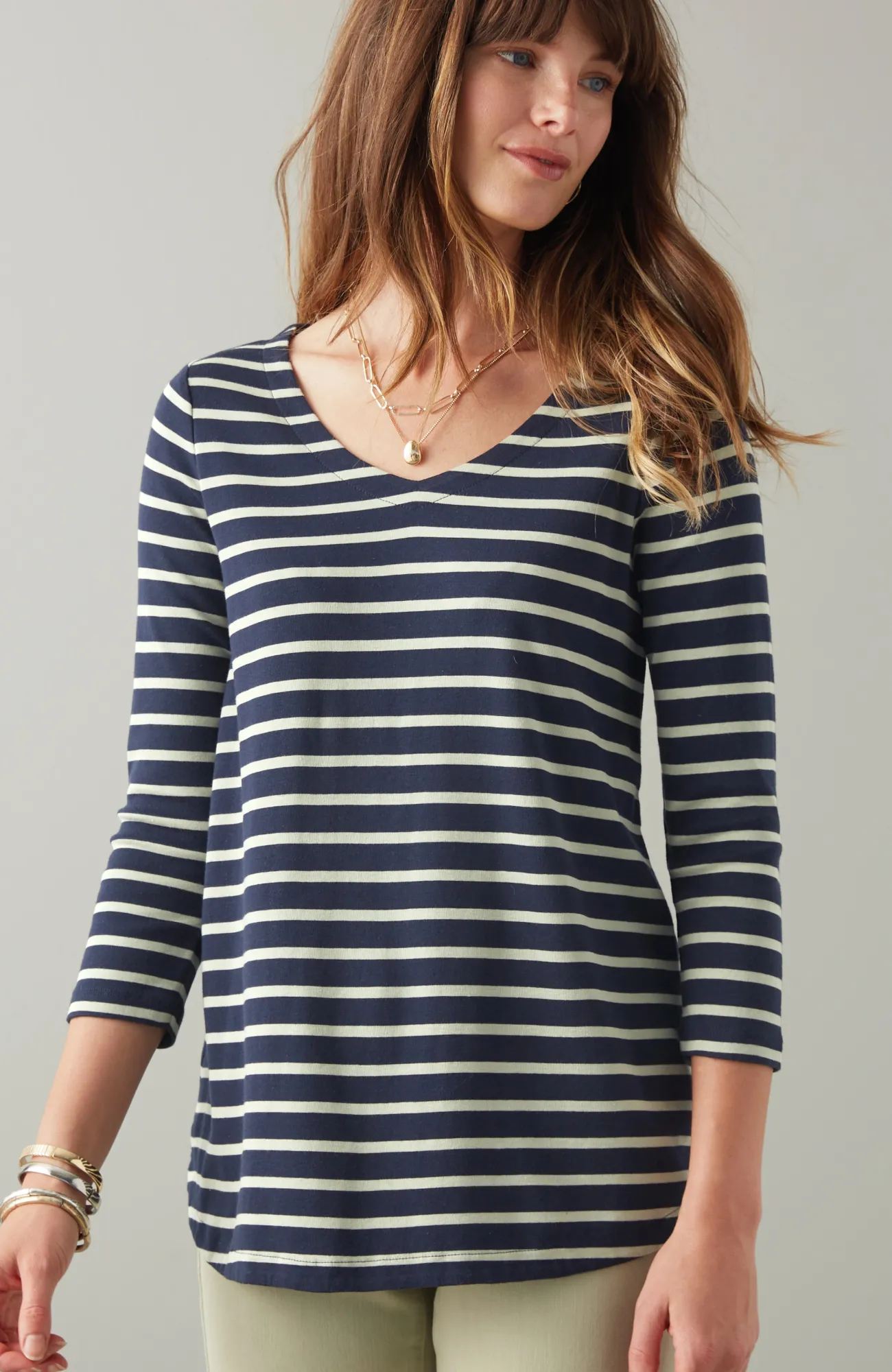 J.Jill Pima 3/4-Sleeve V-Neck Tee Cheap