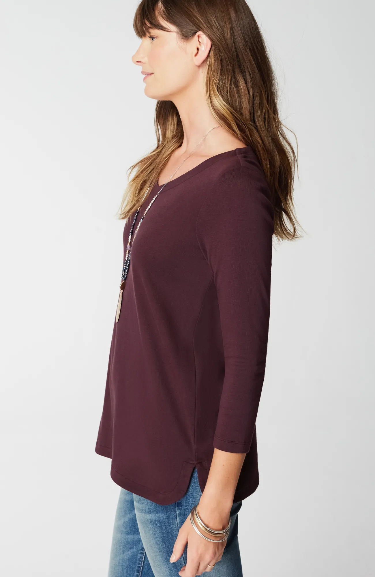 J.Jill Pima 3/4-Sleeve V-Neck Tee Cheap