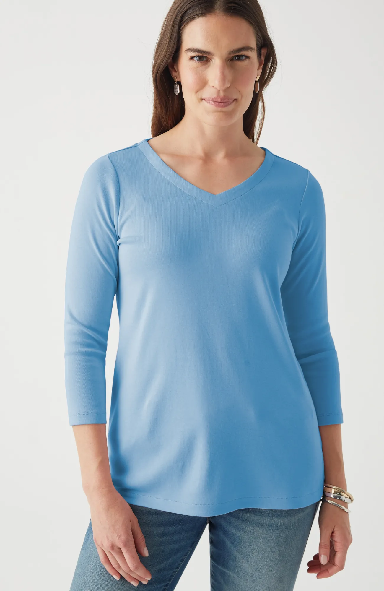 J.Jill Pima 3/4-Sleeve V-Neck Tee Cheap