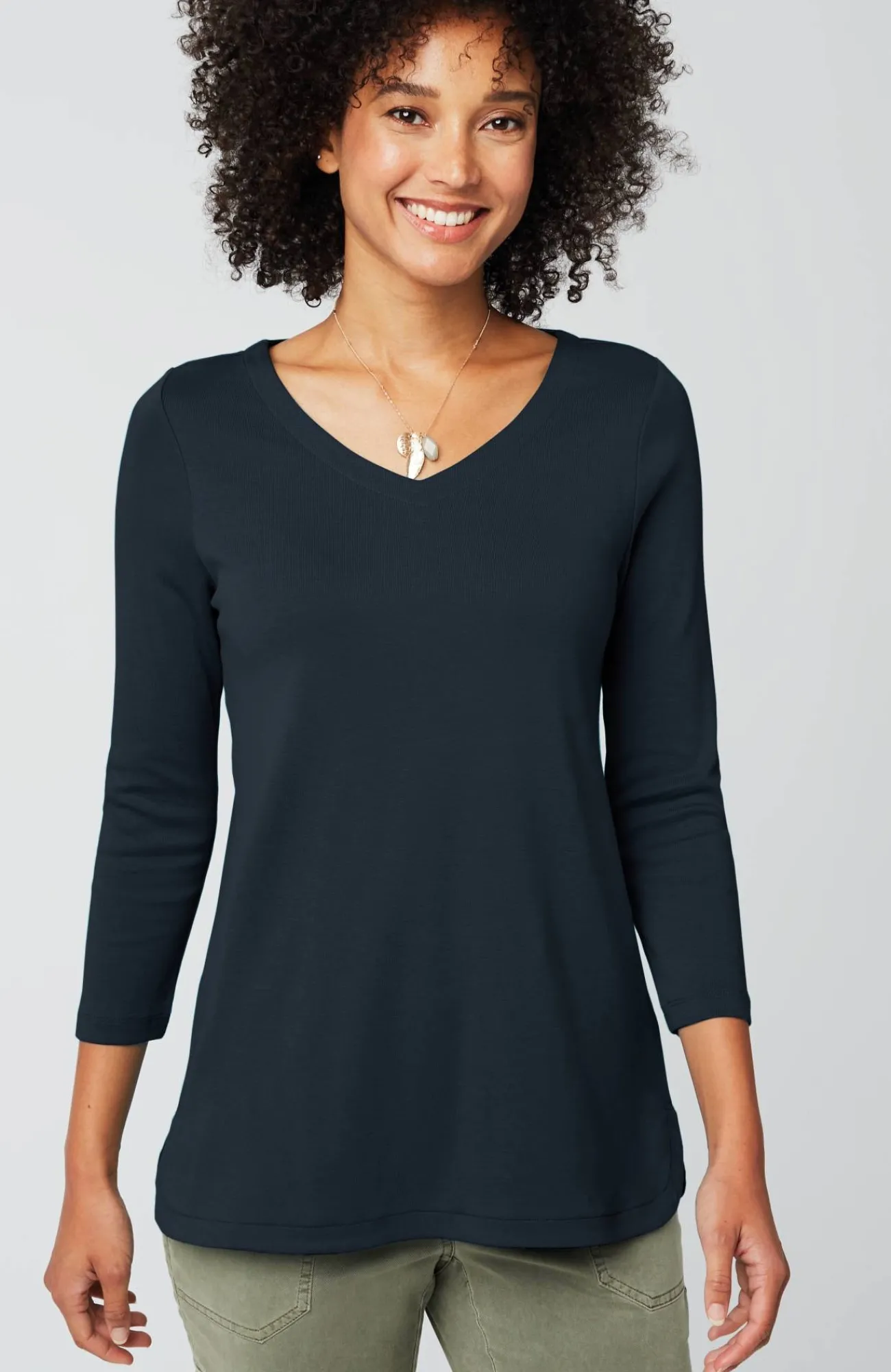 J.Jill Pima 3/4-Sleeve V-Neck Tee Cheap